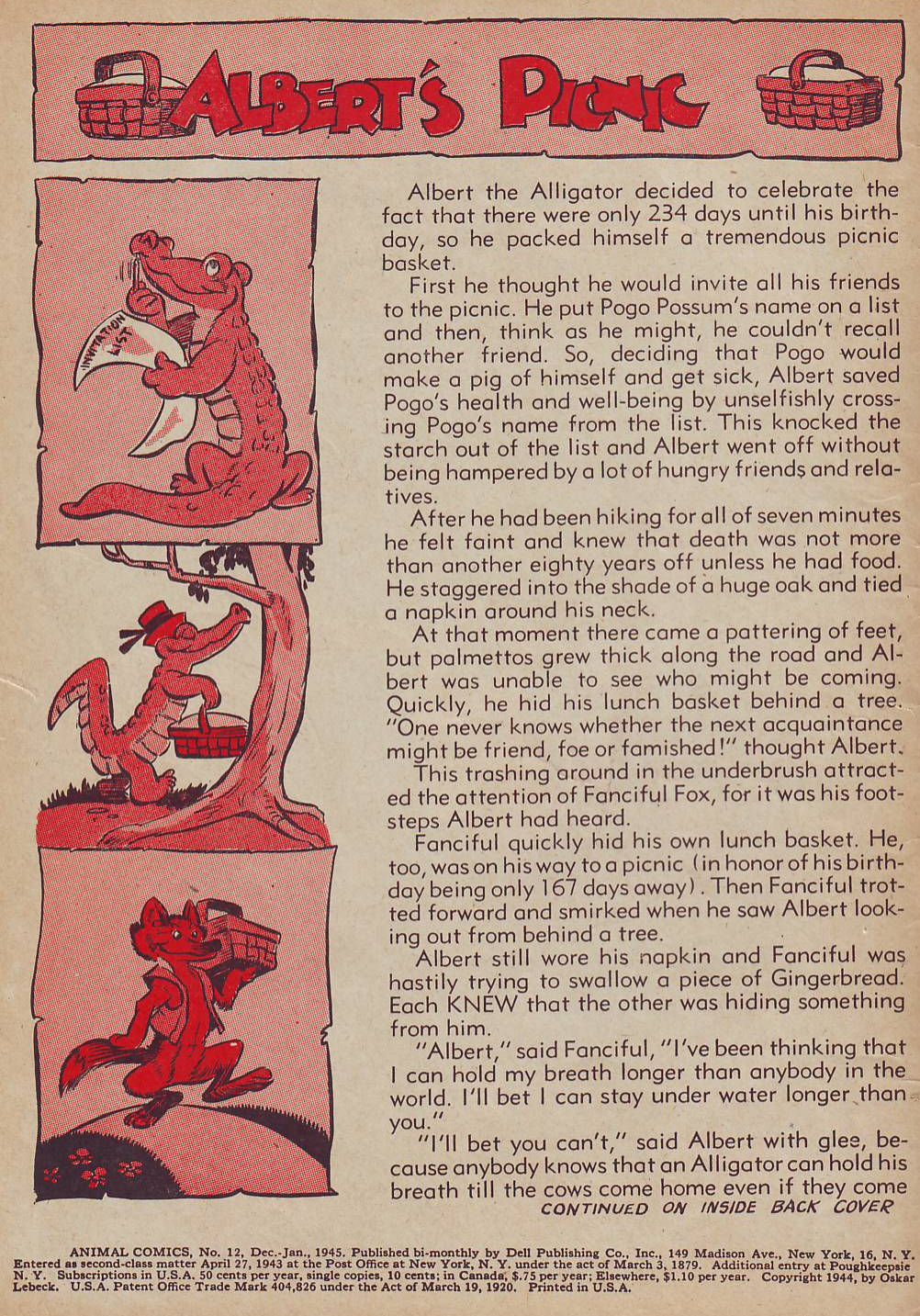 Read online Animal Comics comic -  Issue #12 - 2