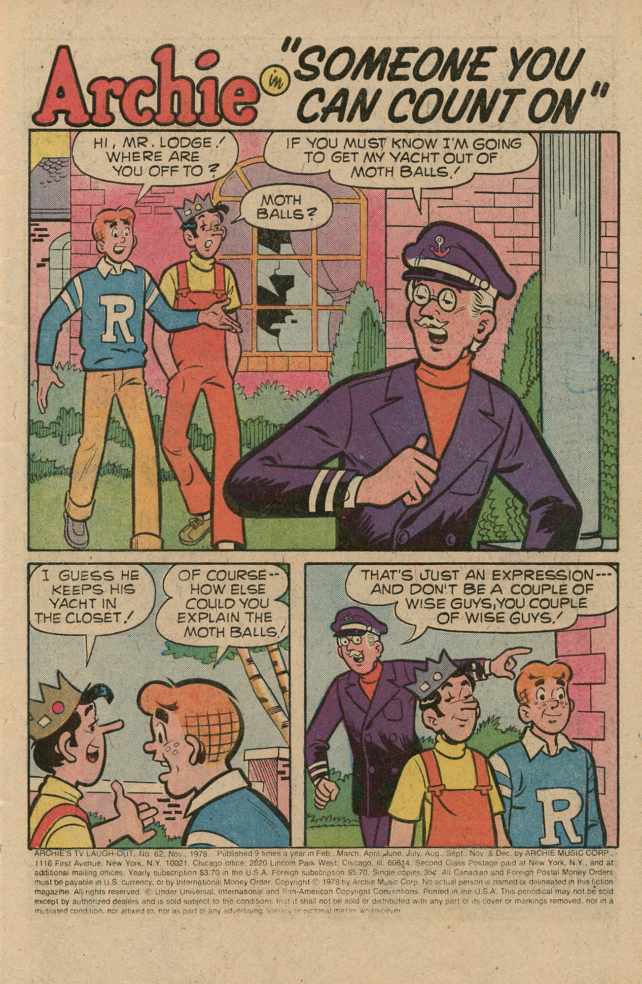 Read online Archie's TV Laugh-Out comic -  Issue #62 - 3