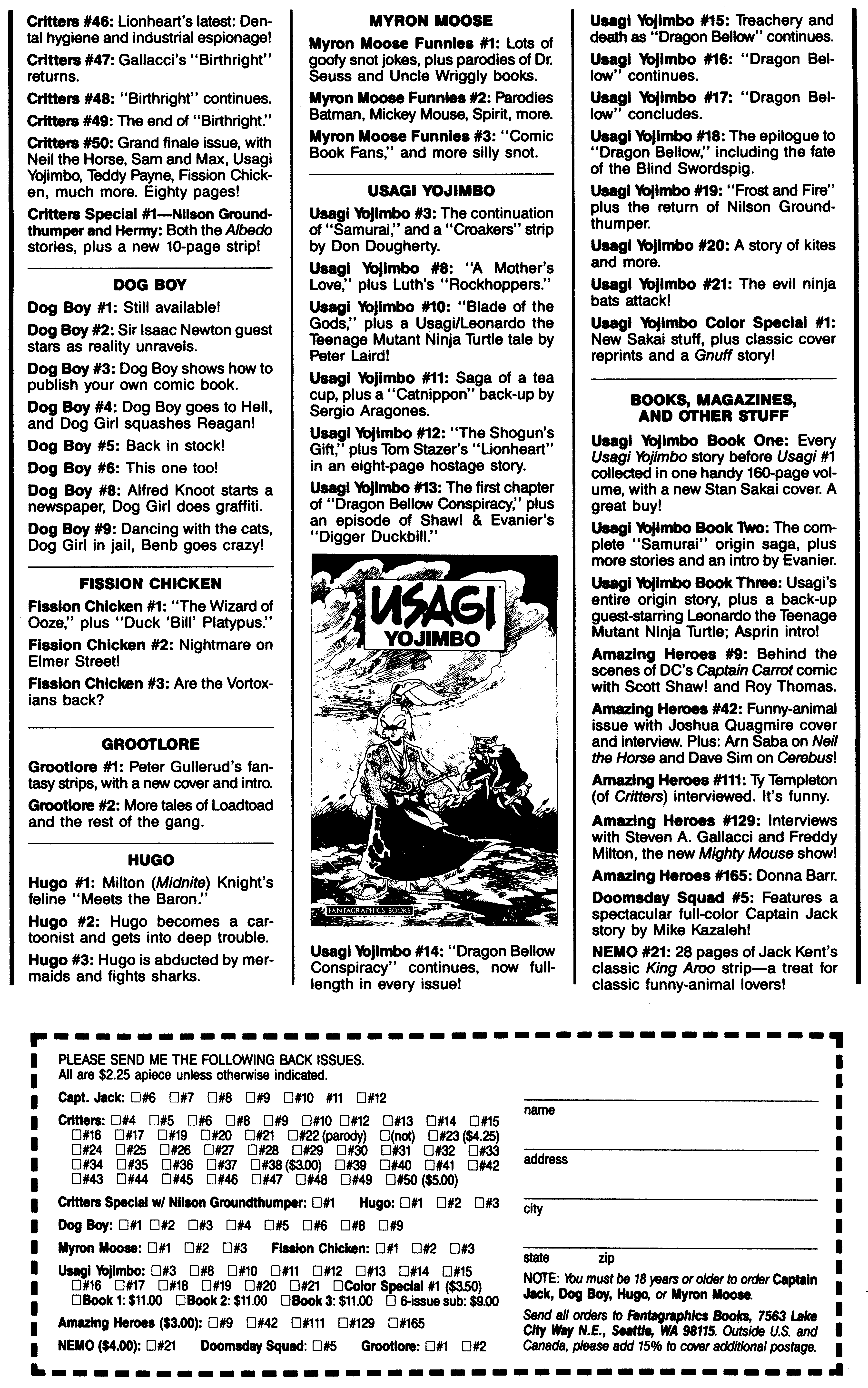 Read online Critters comic -  Issue #50 - 75
