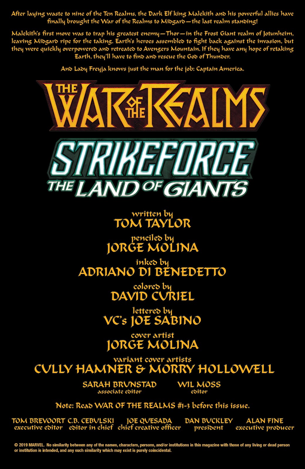 Read online War Of The Realms Strikeforce: The Land Of Giants comic -  Issue # Full - 2