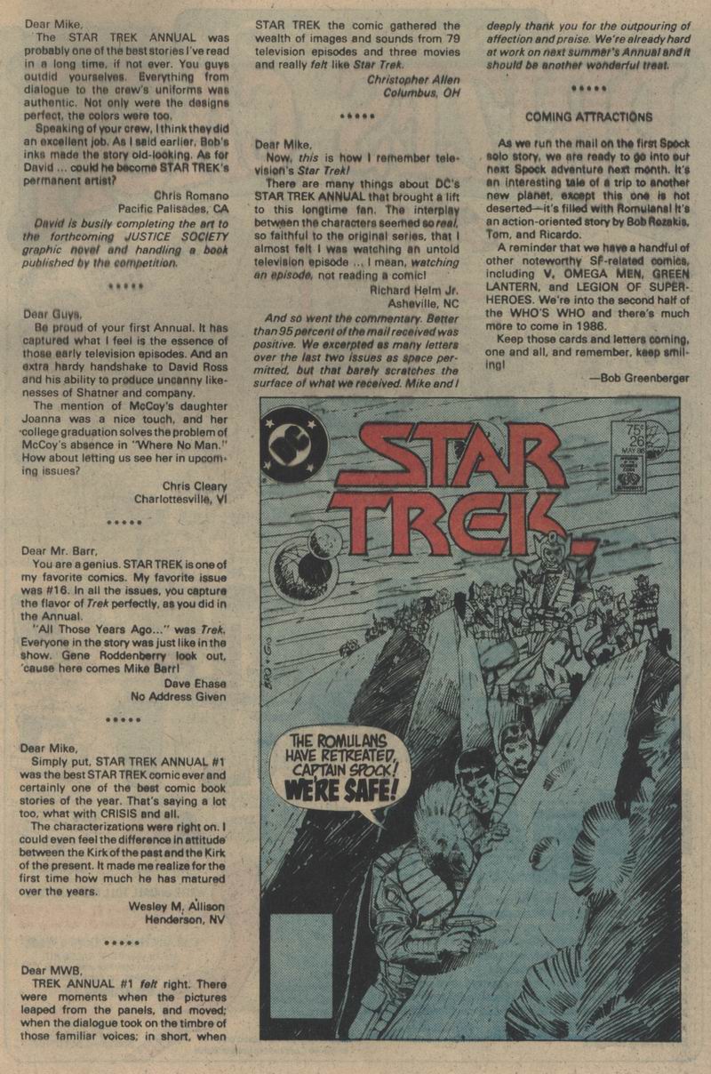 Read online Star Trek (1984) comic -  Issue #25 - 26