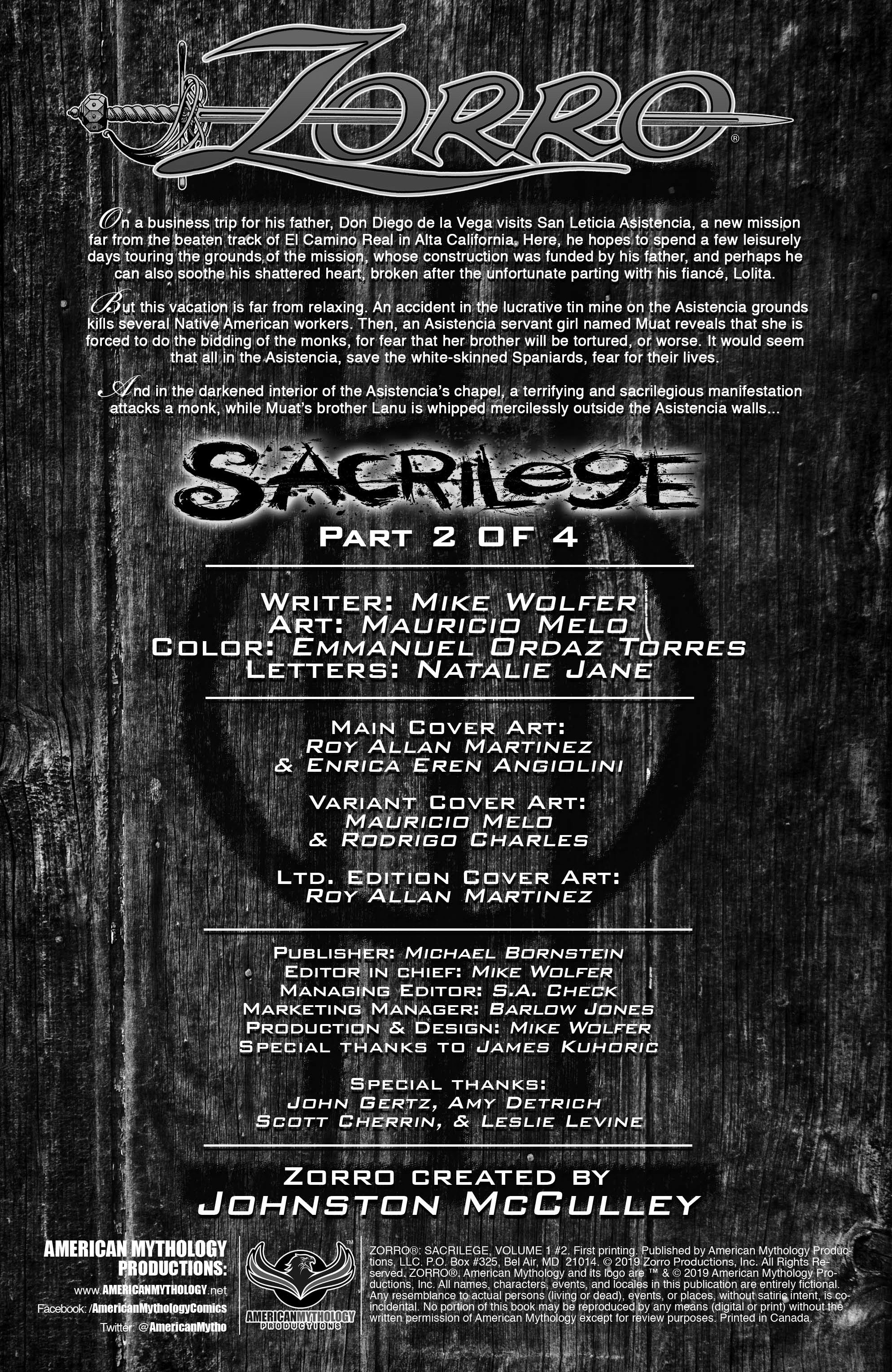 Read online Zorro: Sacrilege comic -  Issue #2 - 2