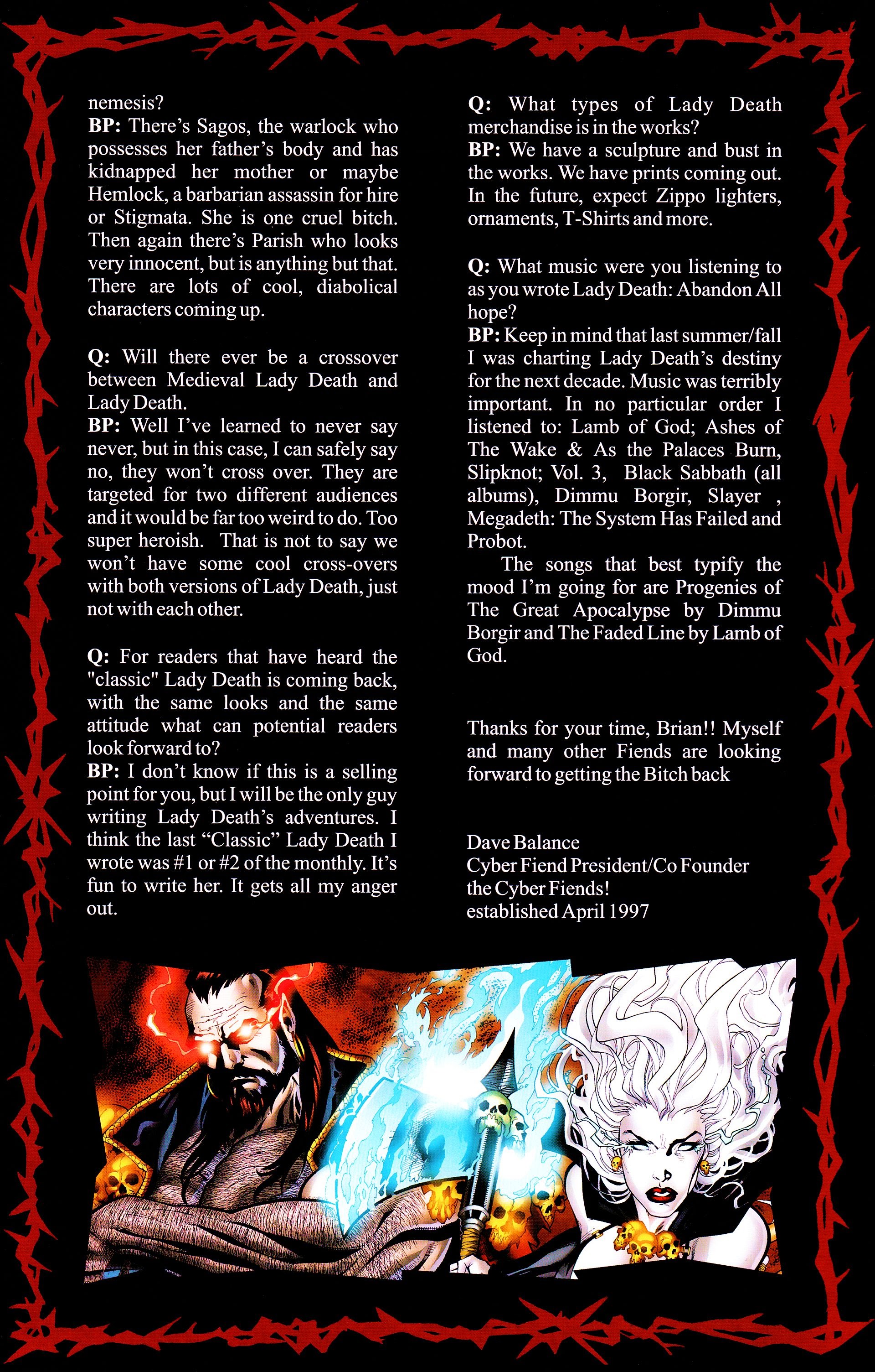 Read online Brian Pulido's Lady Death: Abandon All Hope comic -  Issue #0.5 - 10