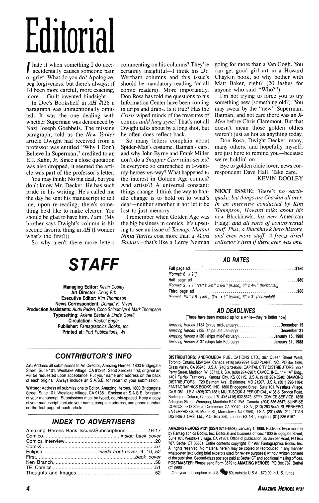 Read online Amazing Heroes comic -  Issue #131 - 4
