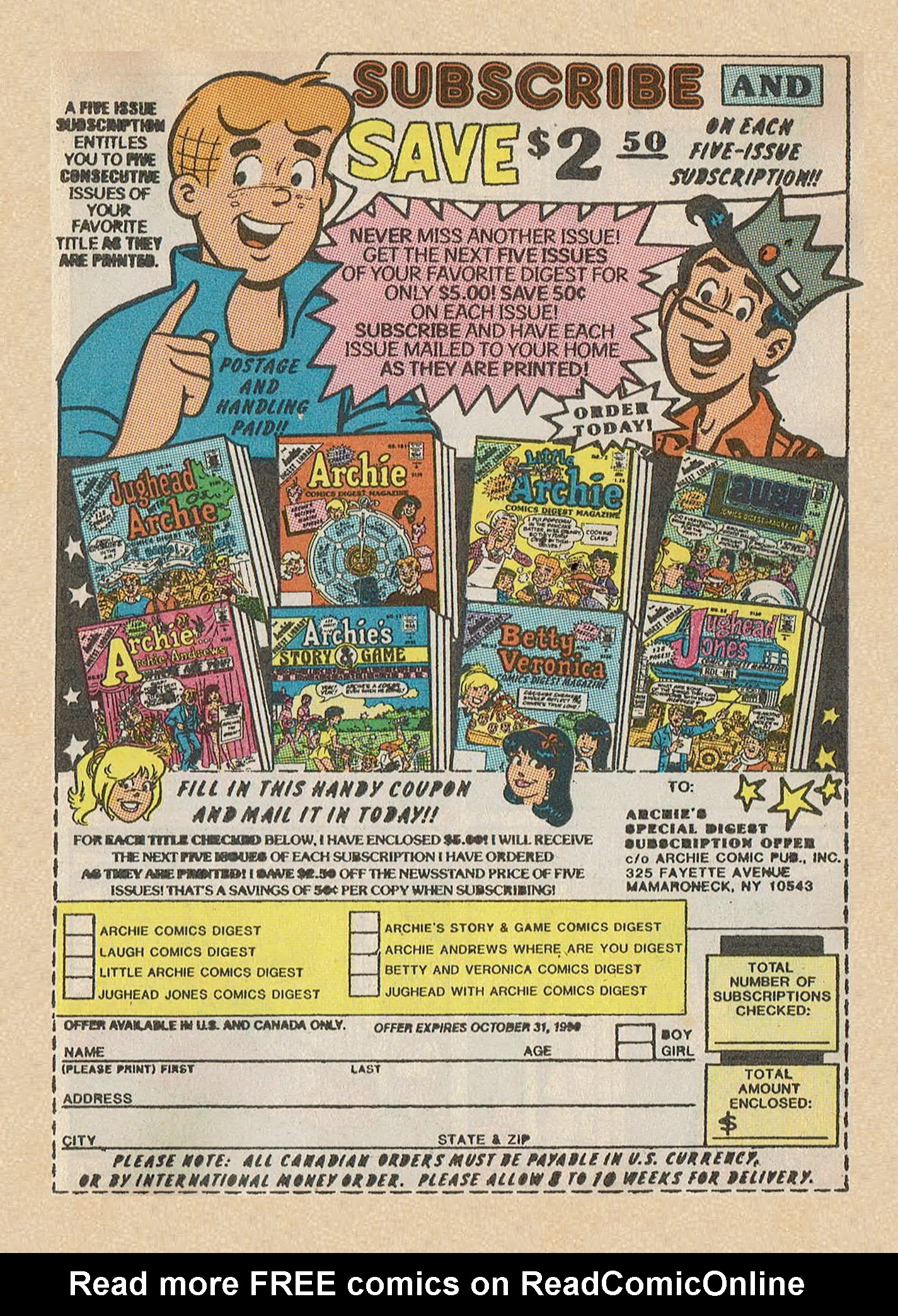 Read online Archie Annual Digest Magazine comic -  Issue #56 - 105