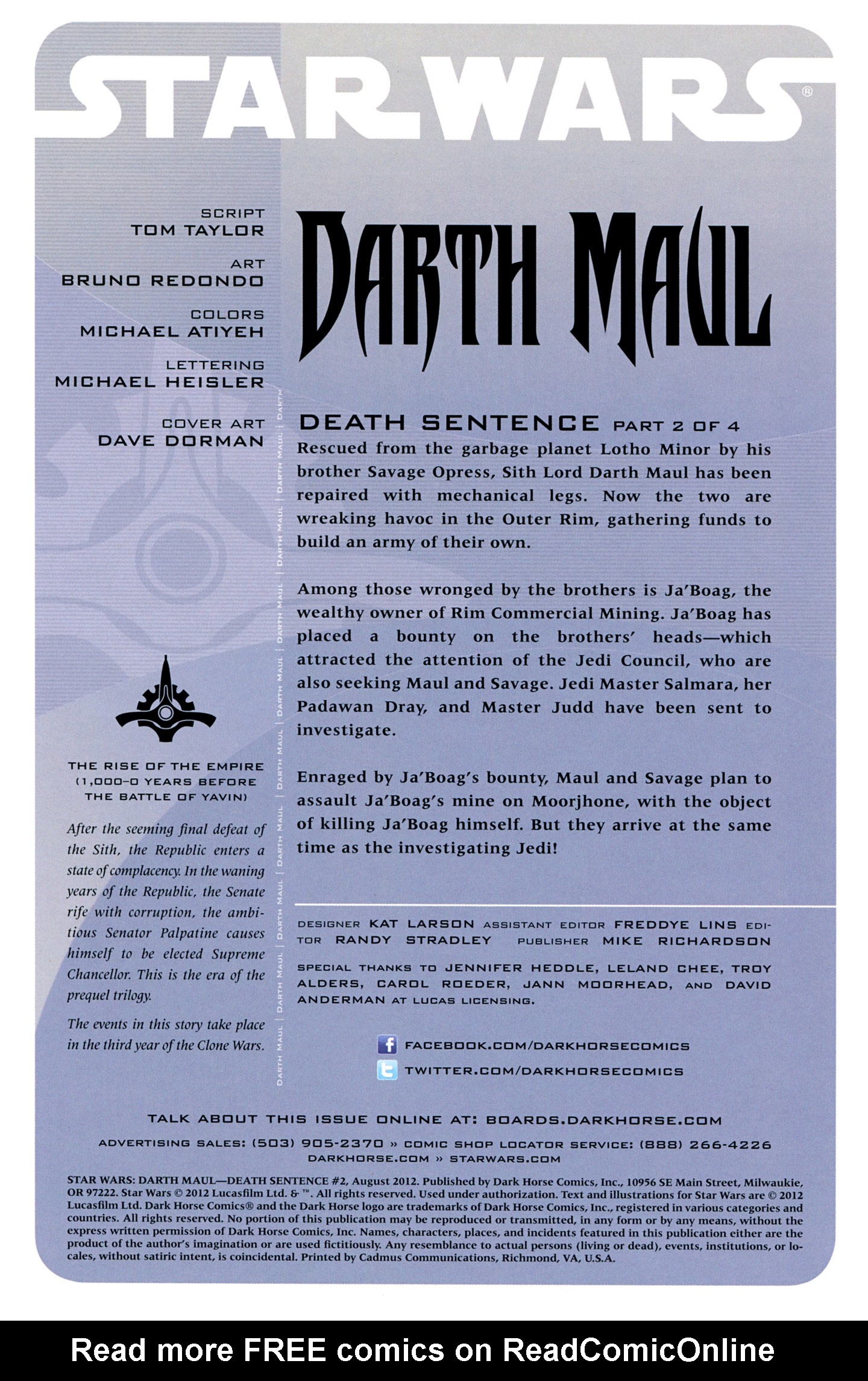 Read online Star Wars: Darth Maul - Death Sentence comic -  Issue #2 - 2