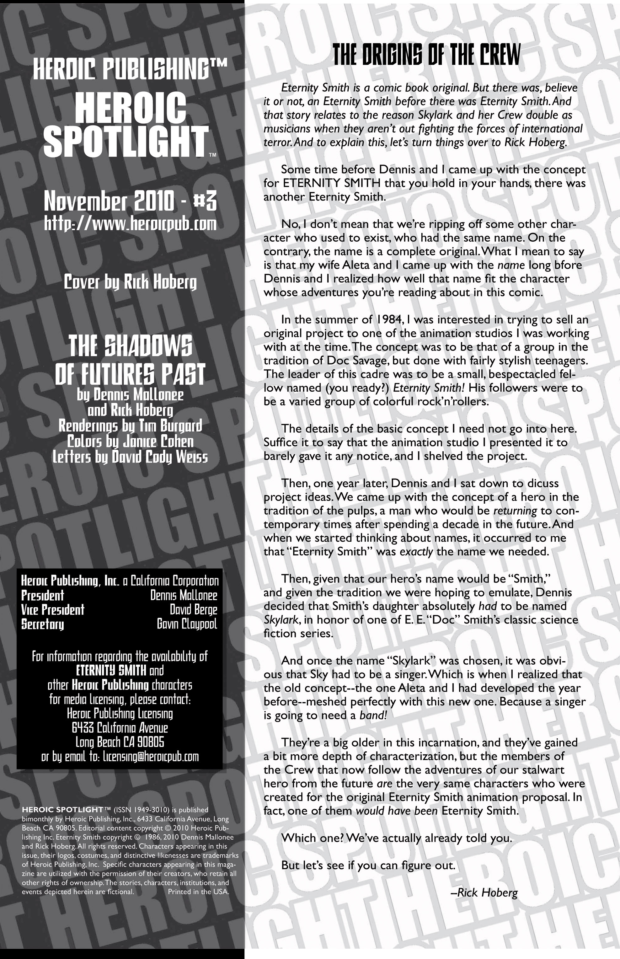 Read online Heroic Spotlight comic -  Issue #3 - 2