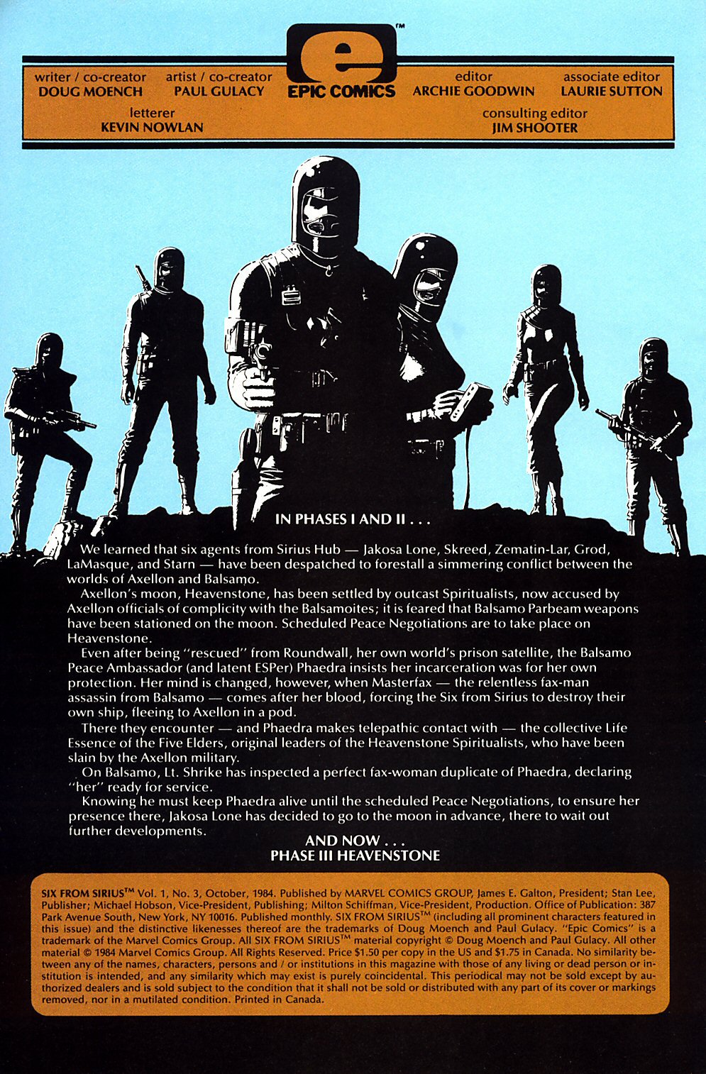 Read online Six From Sirius comic -  Issue #3 - 2