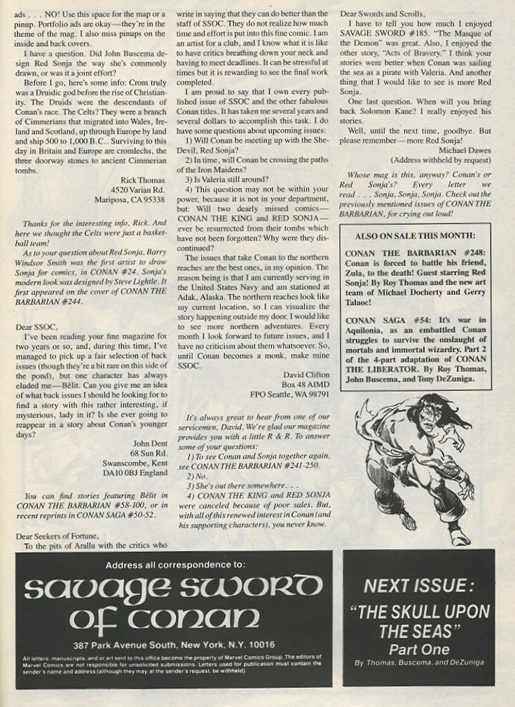 Read online The Savage Sword Of Conan comic -  Issue #189 - 65