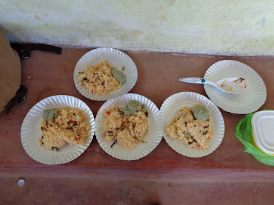 Simple lunch at the bus stop, serving each other bonded our friendship deep