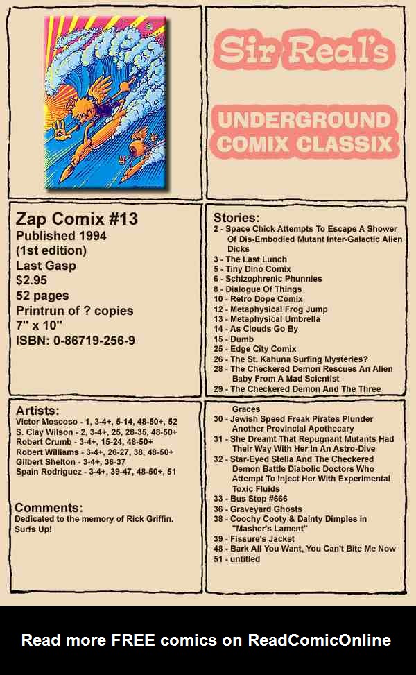Read online Zap Comix comic -  Issue #13 - 52