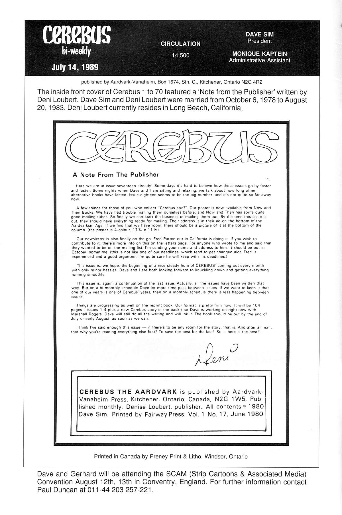 Read online Cerebus comic -  Issue #17 - 2