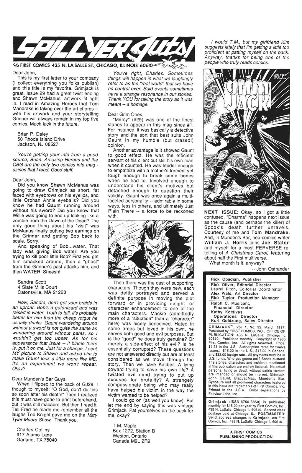 Read online Grimjack comic -  Issue #32 - 2