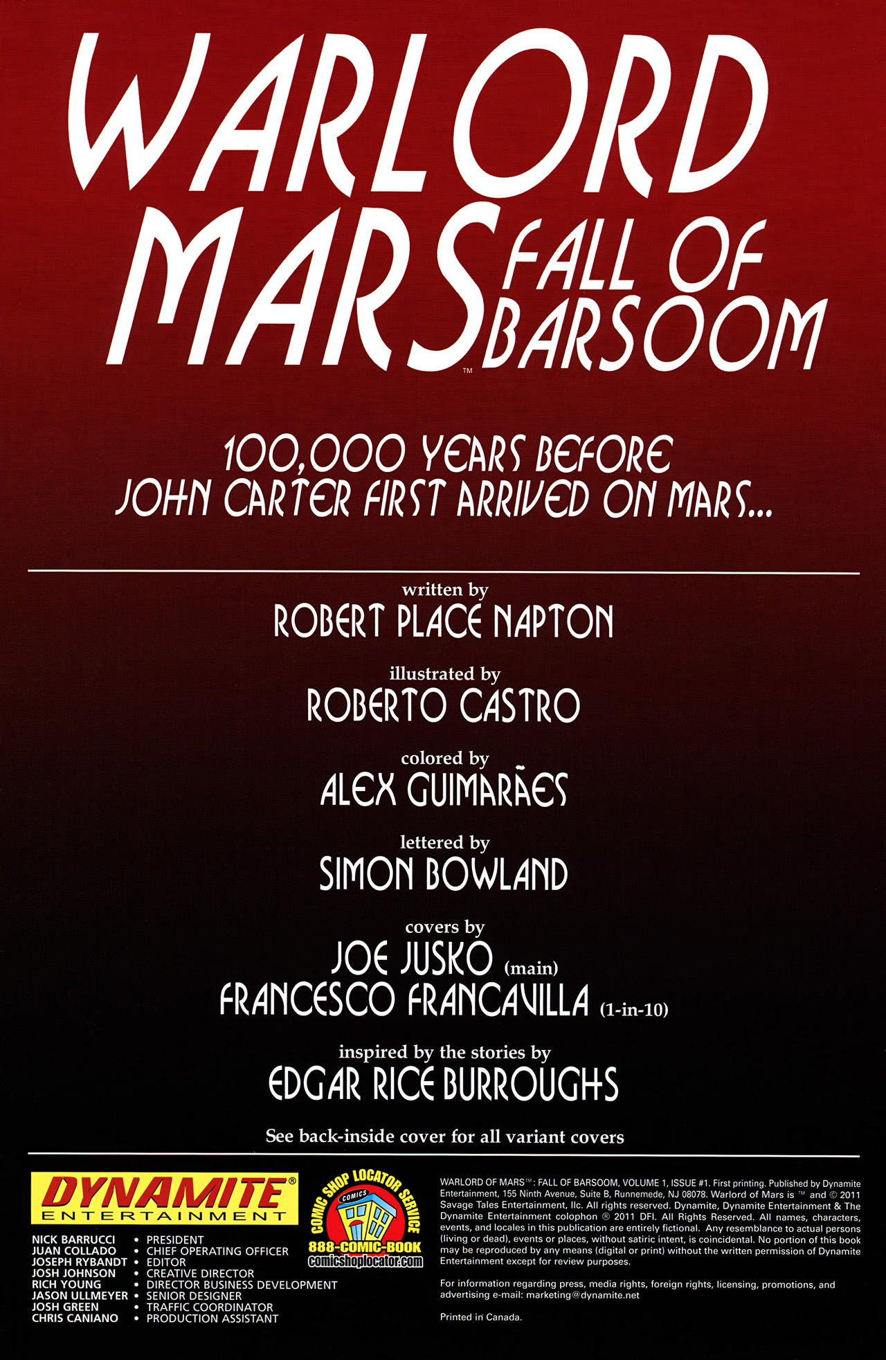 Read online Warlord of Mars: Fall of Barsoom comic -  Issue #1 - 2