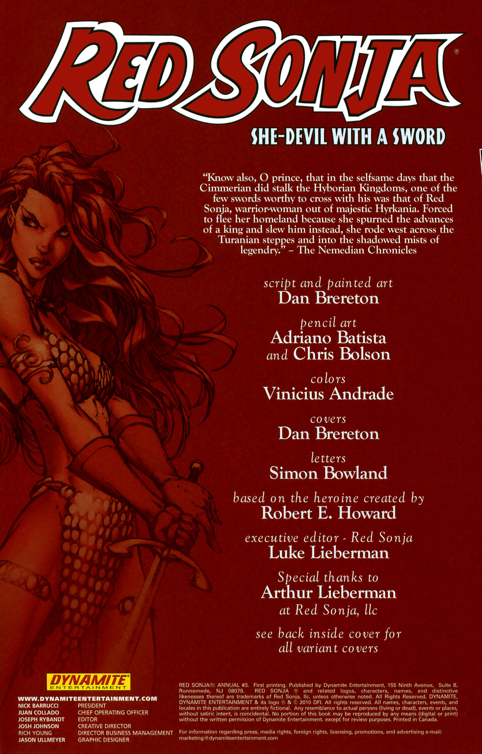 Read online Red Sonja (2005) comic -  Issue # _Annual 3 - 2