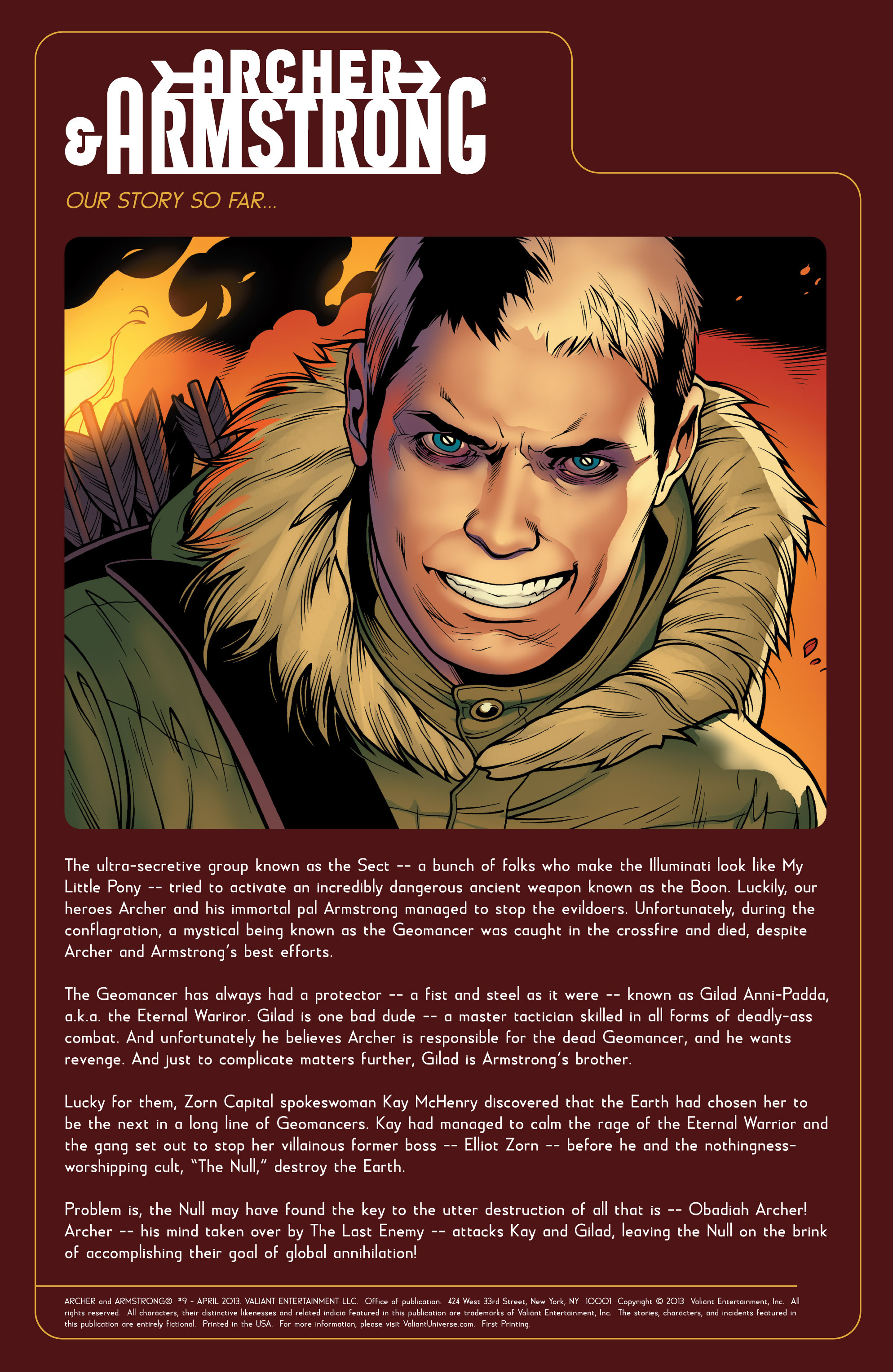 Read online Archer and Armstrong comic -  Issue #9 - 2