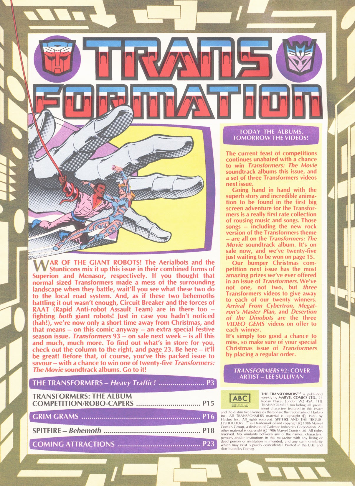 Read online The Transformers (UK) comic -  Issue #92 - 2