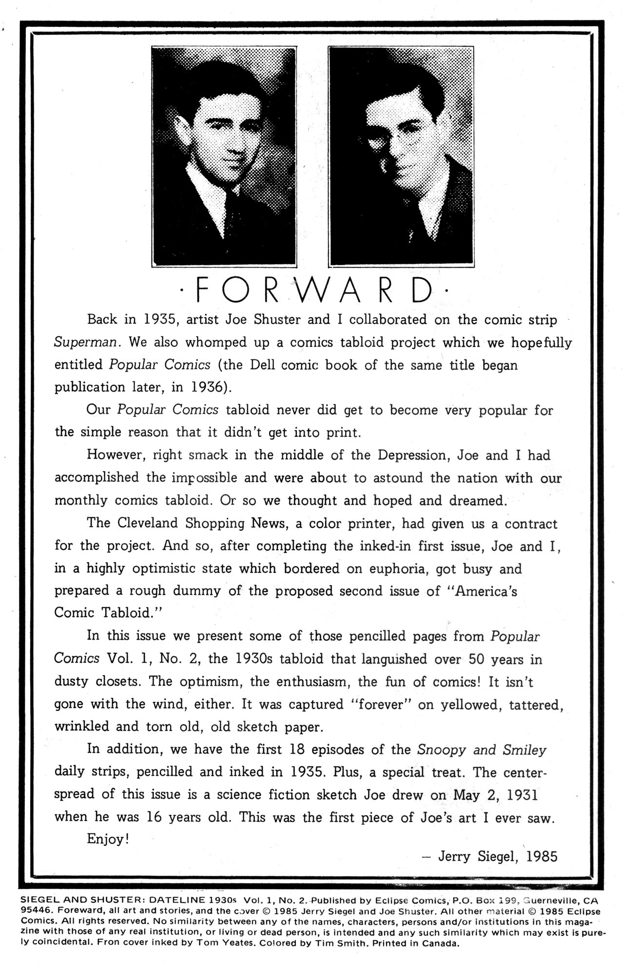 Read online Siegel and Shuster: Dateline 1930's comic -  Issue #2 - 3