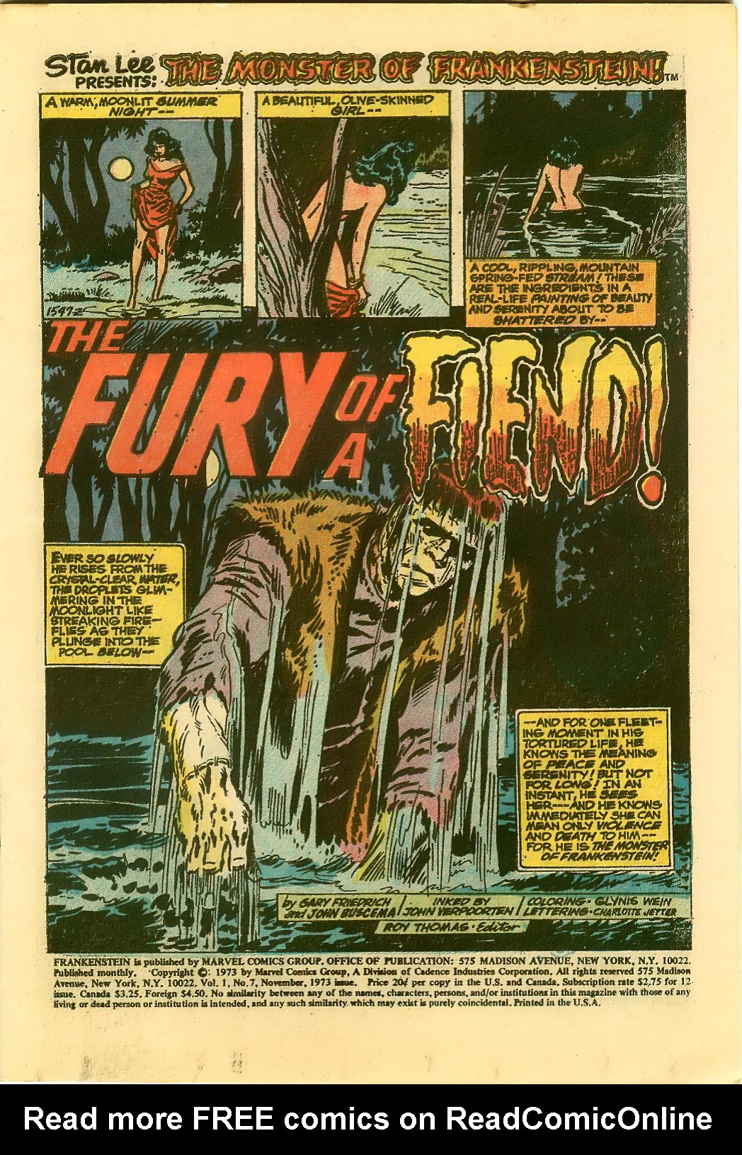 Read online Frankenstein (1973) comic -  Issue #7 - 2