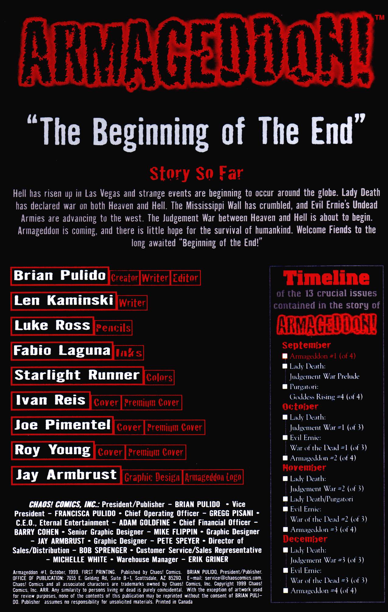 Read online Armageddon (1999) comic -  Issue #1 - 2