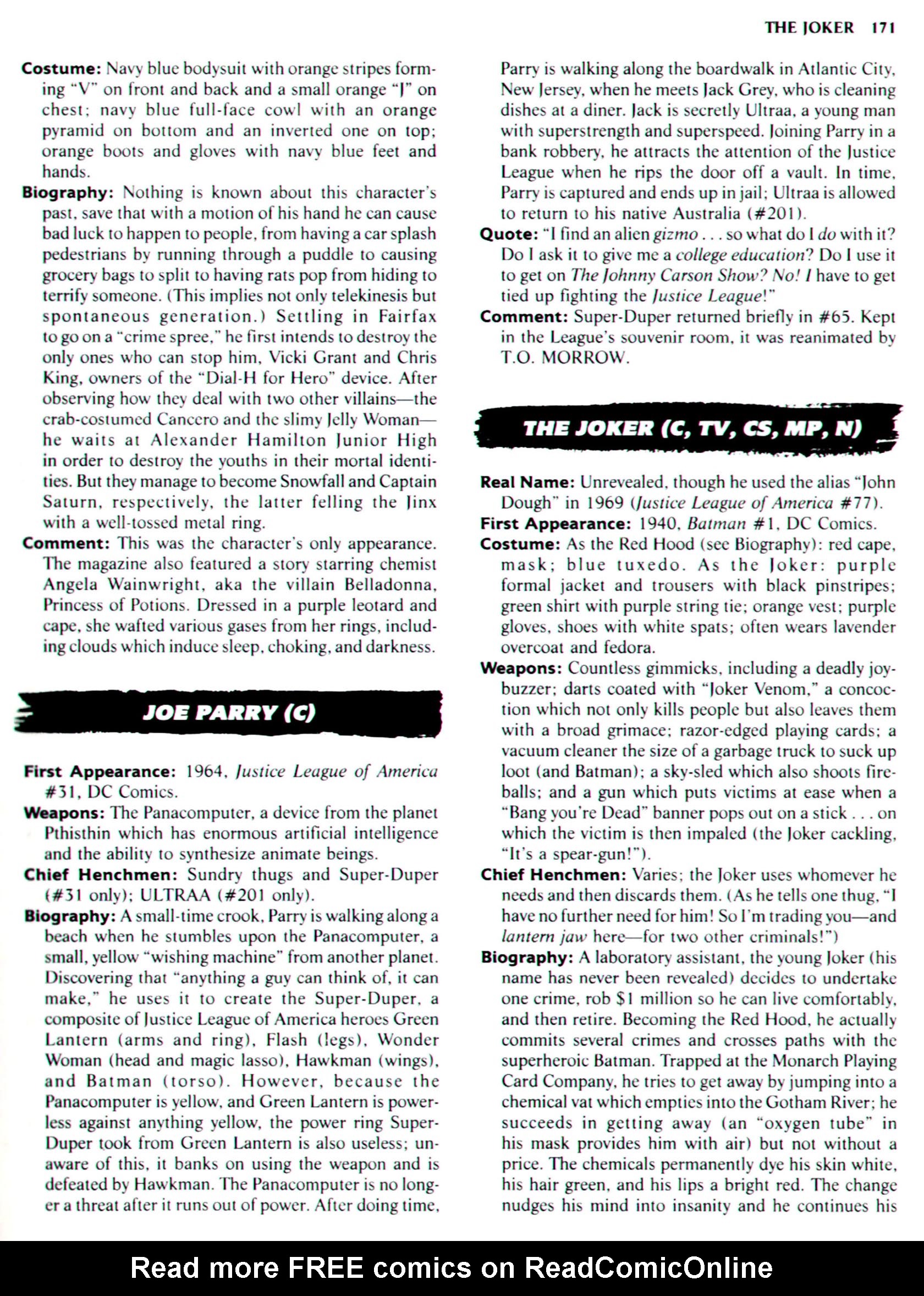 Read online The Encyclopedia of Super Villains comic -  Issue # TPB (Part 1) - 197