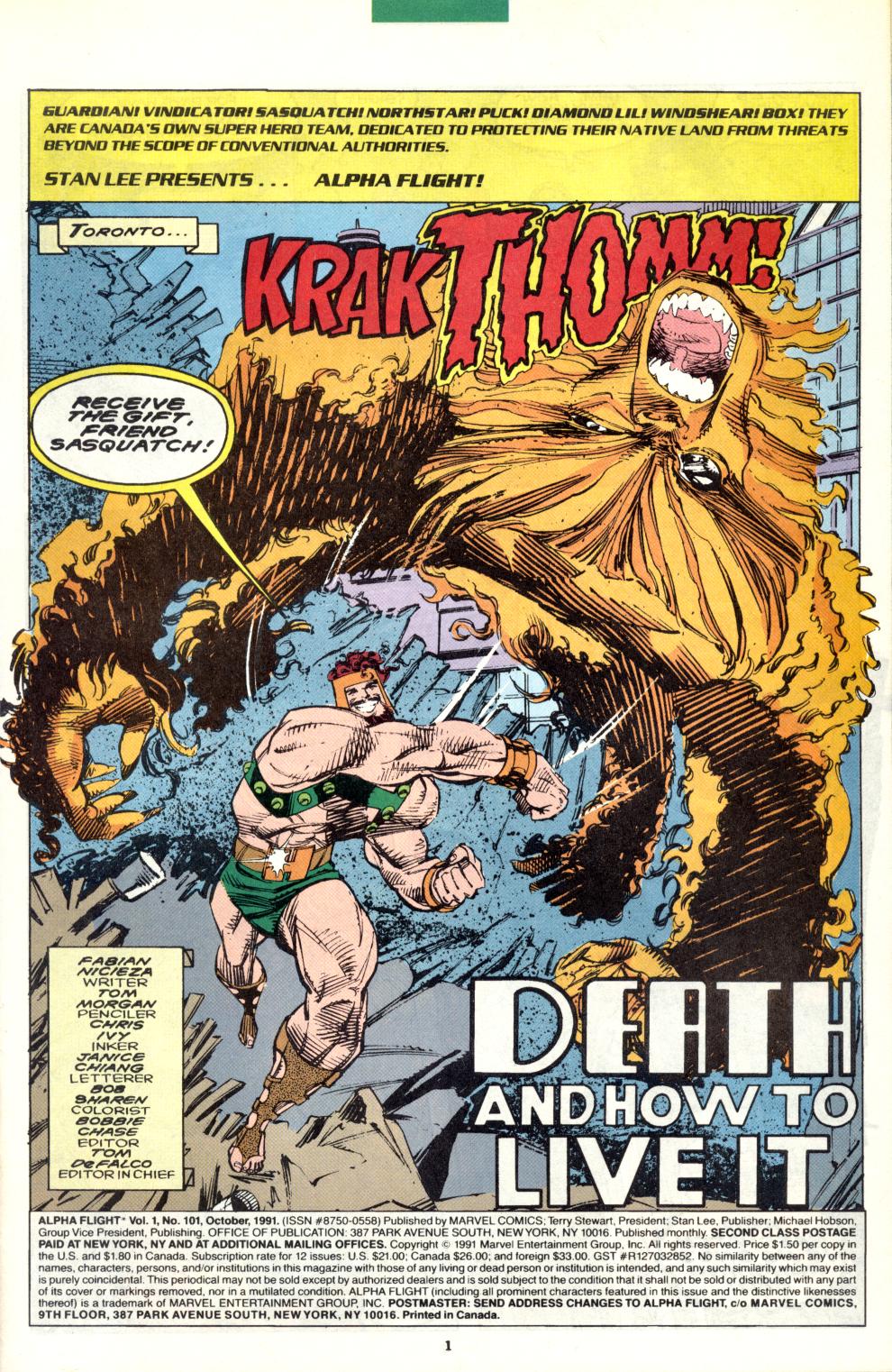 Read online Alpha Flight (1983) comic -  Issue #101 - 2