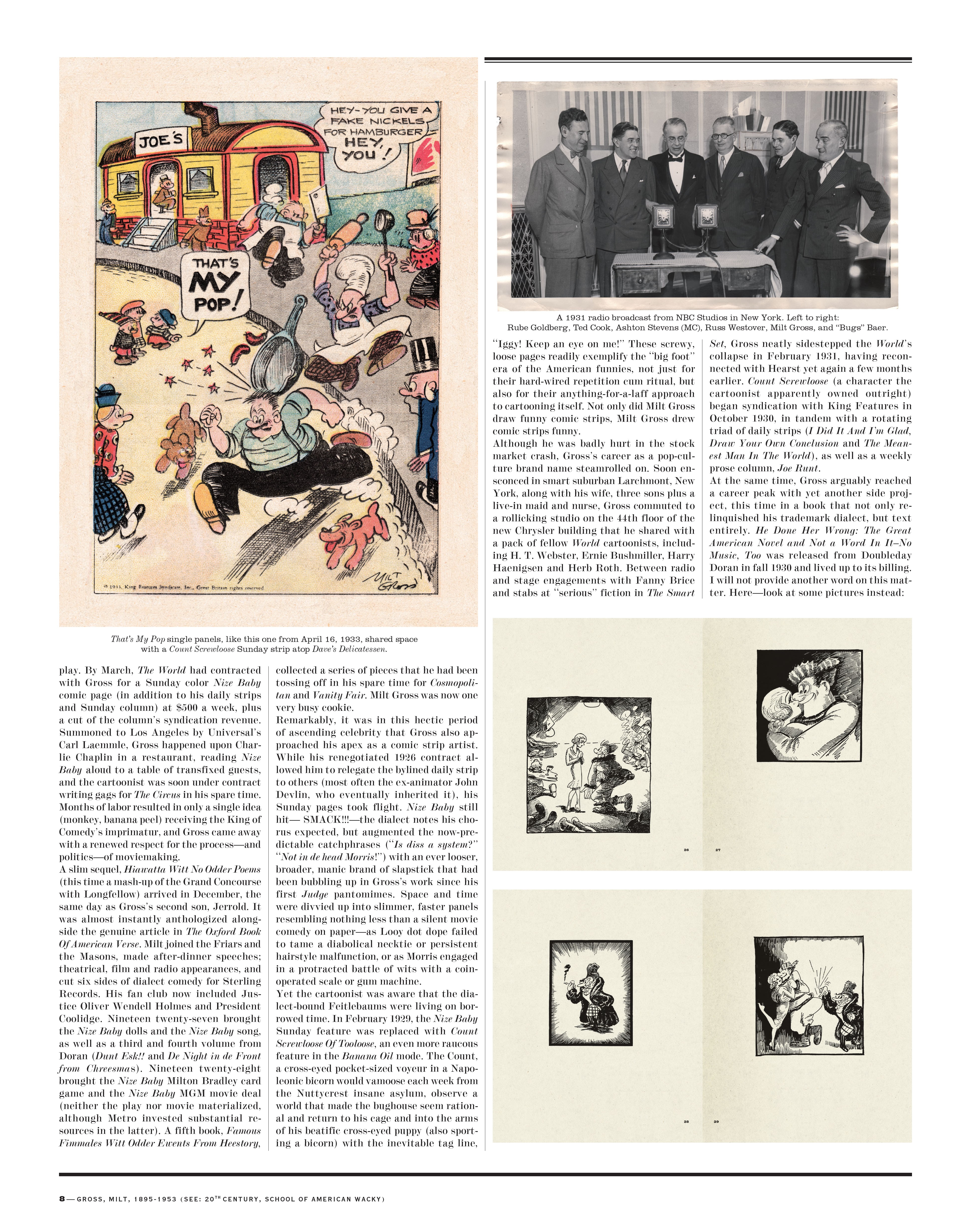 Read online Gross Exaggerations: The Meshuga Comic Strips of Milt Gross comic -  Issue # TPB - 8