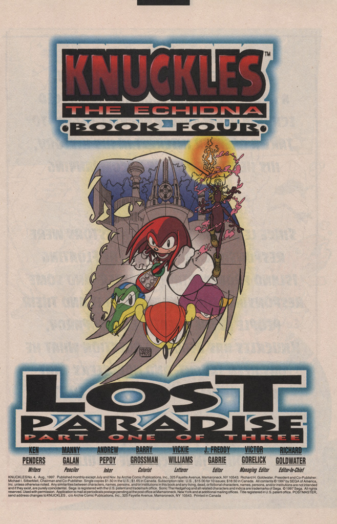 Read online Knuckles the Echidna comic -  Issue #4 - 3