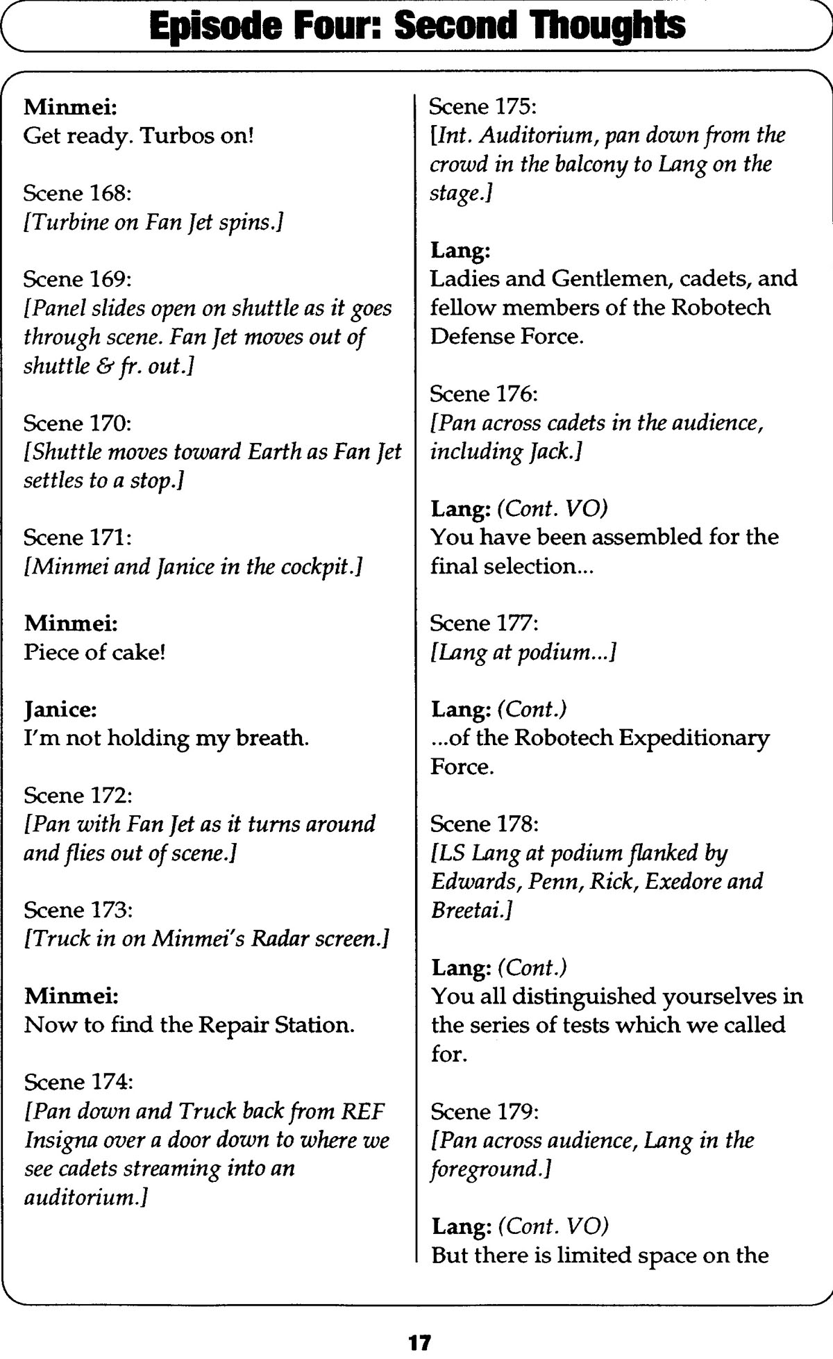 Read online Robotech II: The Sentinels comic -  Issue # _Script Book 1 - 89