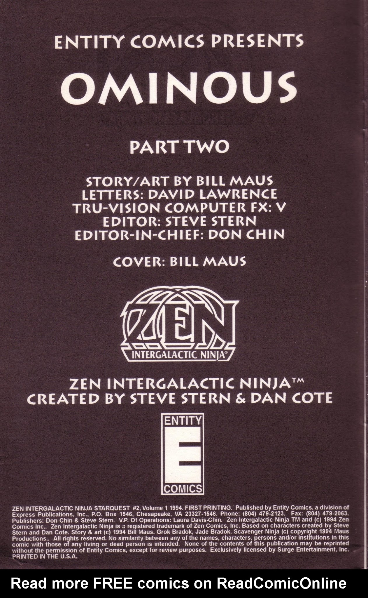 Read online Zen Intergalactic Ninja: Starquest comic -  Issue #2 - 2