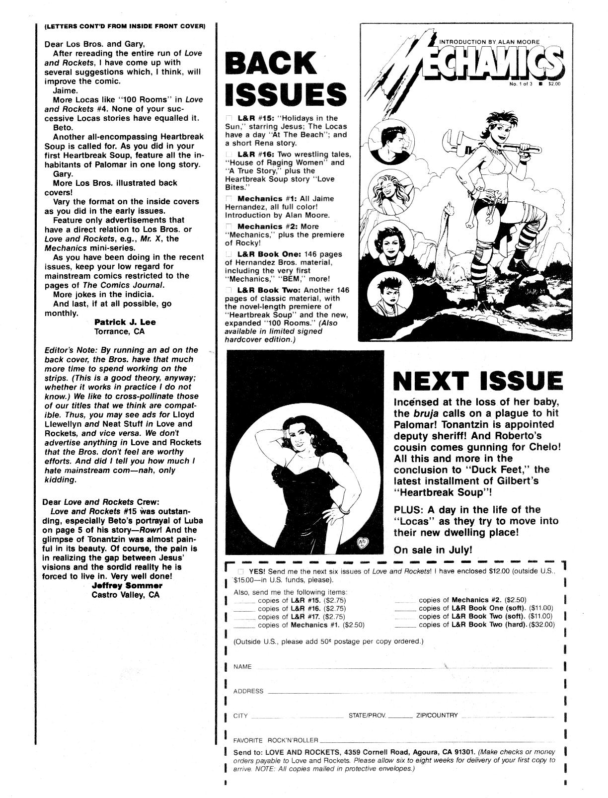 Read online Love and Rockets (1982) comic -  Issue #17 - 33