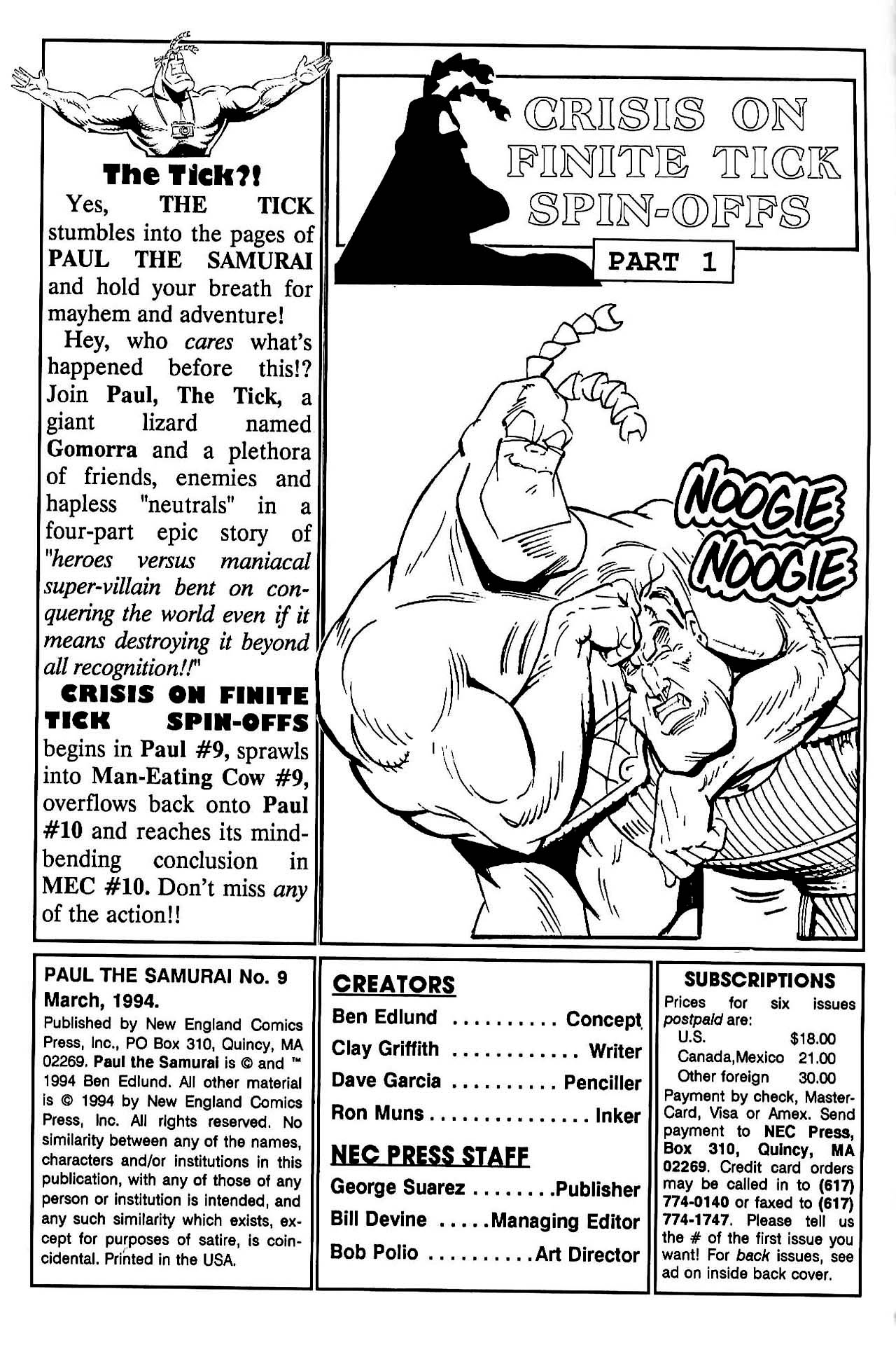 Read online Paul the Samurai (1992) comic -  Issue #9 - 2