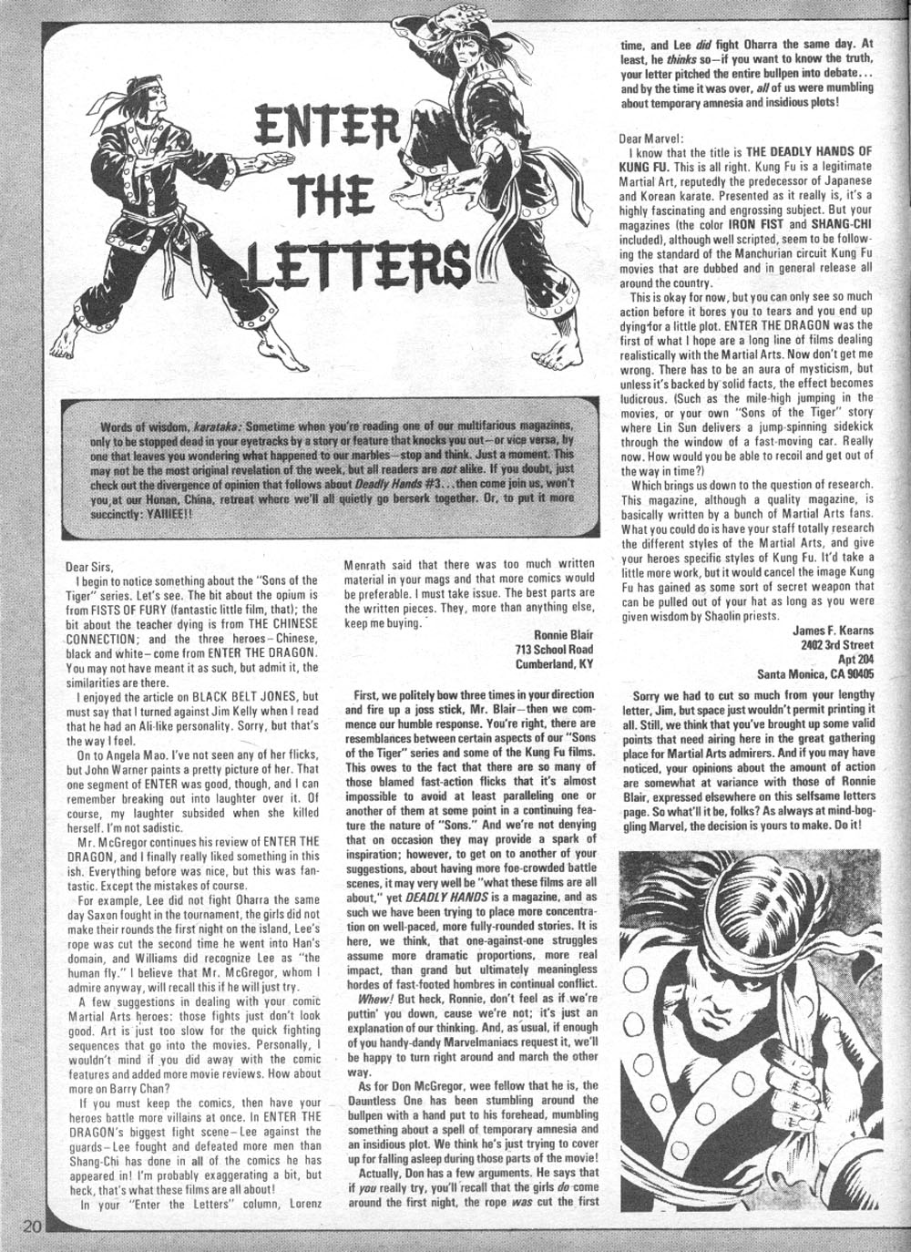 Read online The Deadly Hands of Kung Fu comic -  Issue #5 - 20