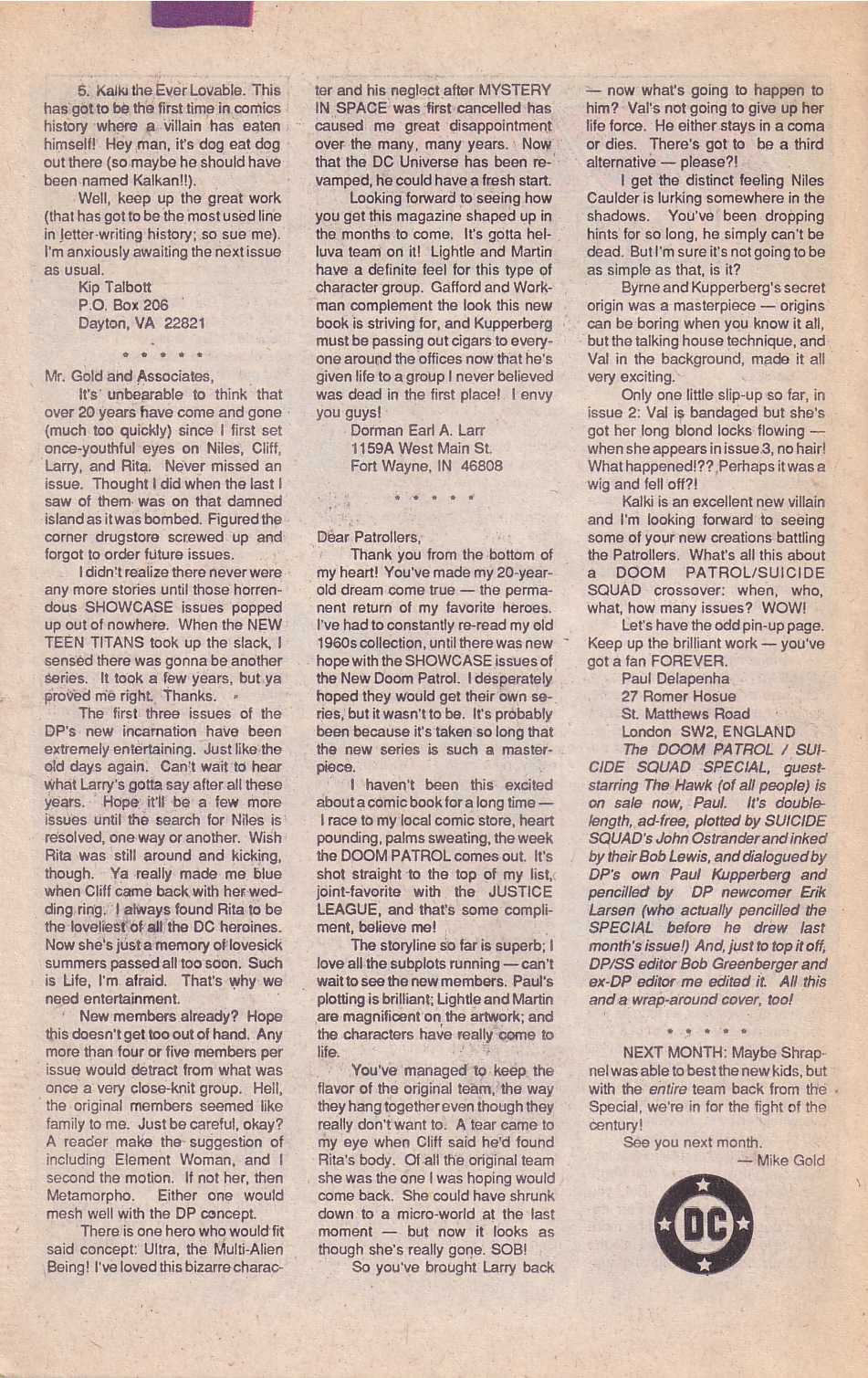 Read online Doom Patrol (1987) comic -  Issue #7 - 25