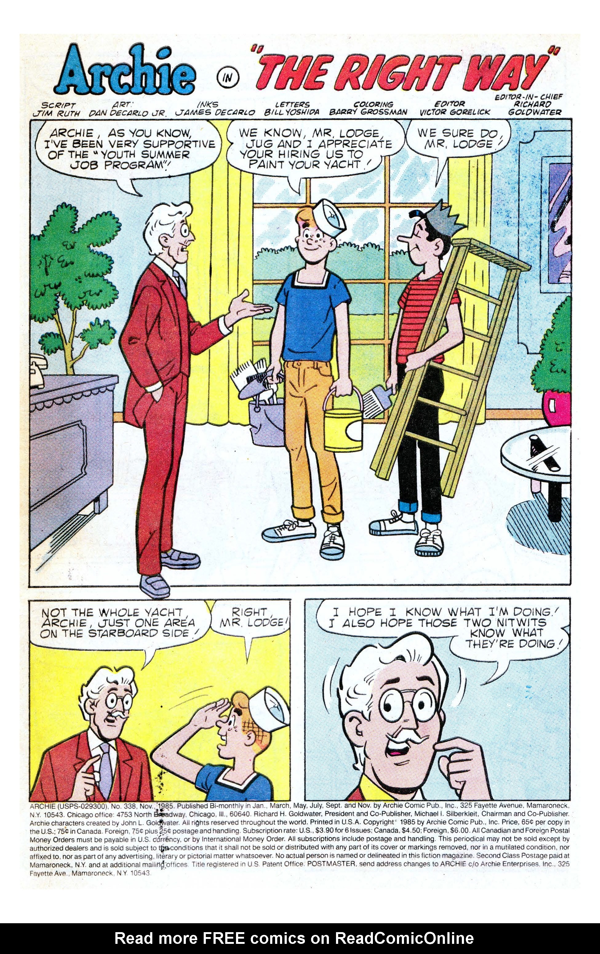 Read online Archie (1960) comic -  Issue #338 - 2