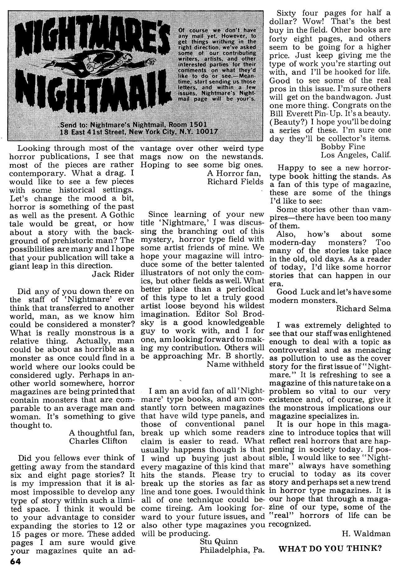 Read online Nightmare (1970) comic -  Issue #1 - 63