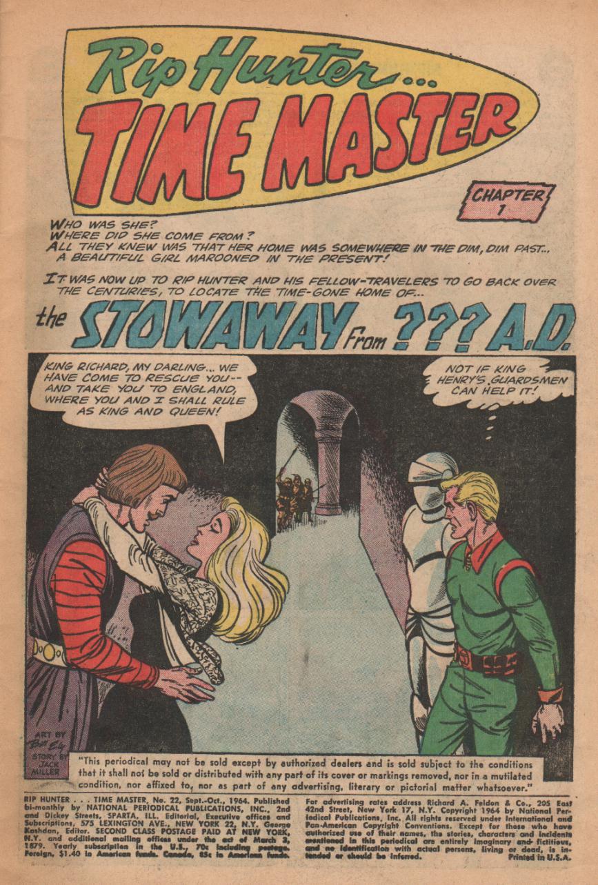 Read online Rip Hunter...Time Master comic -  Issue #22 - 3