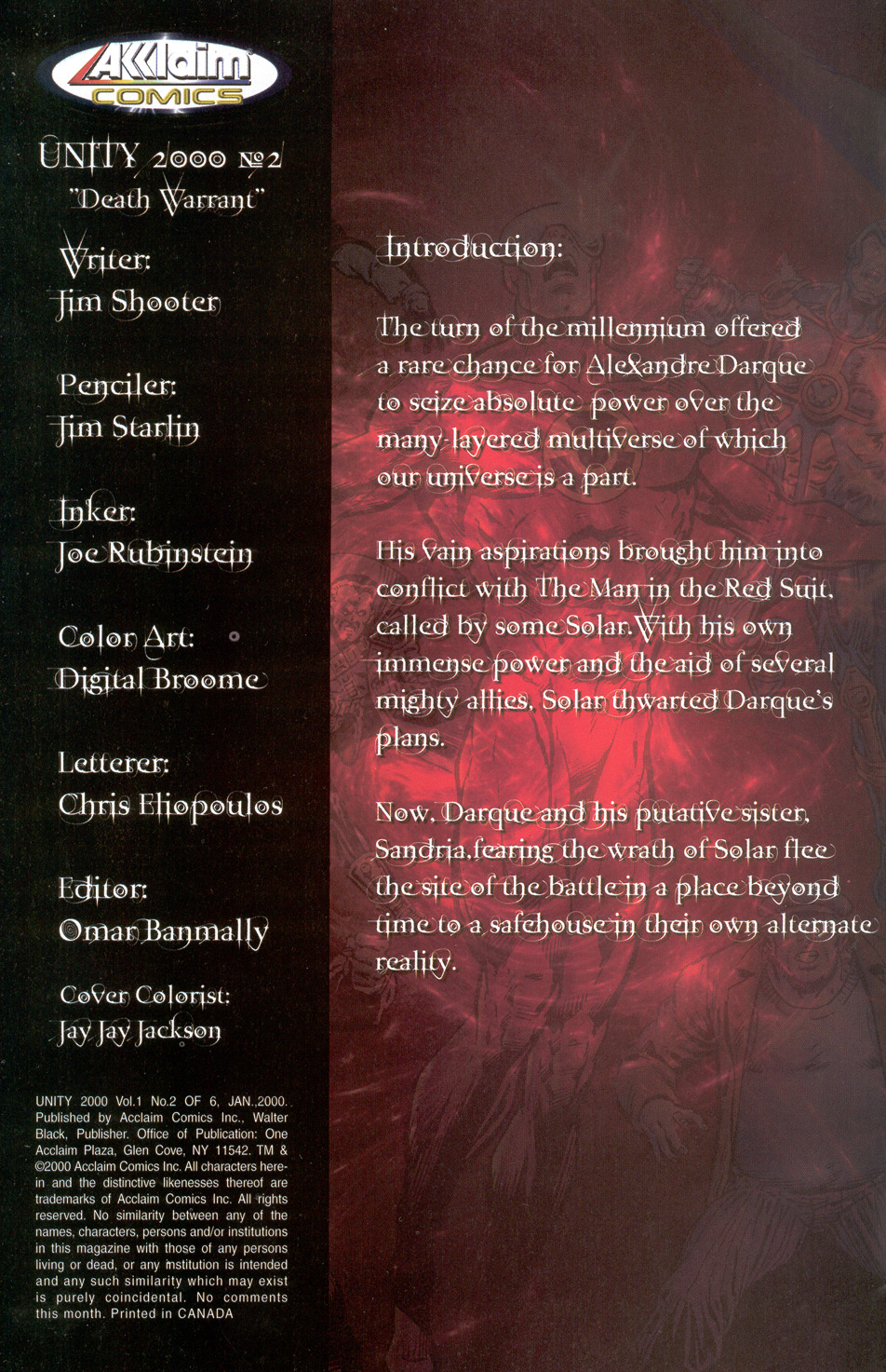 Read online Unity 2000 comic -  Issue #2 - 2