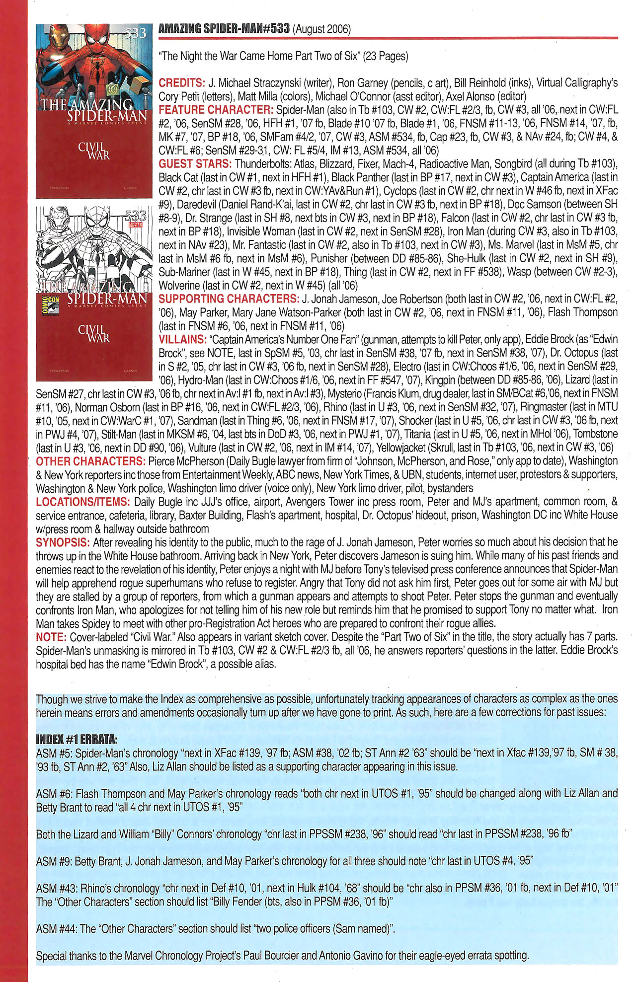Read online Official Index to the Marvel Universe comic -  Issue #12 - 26