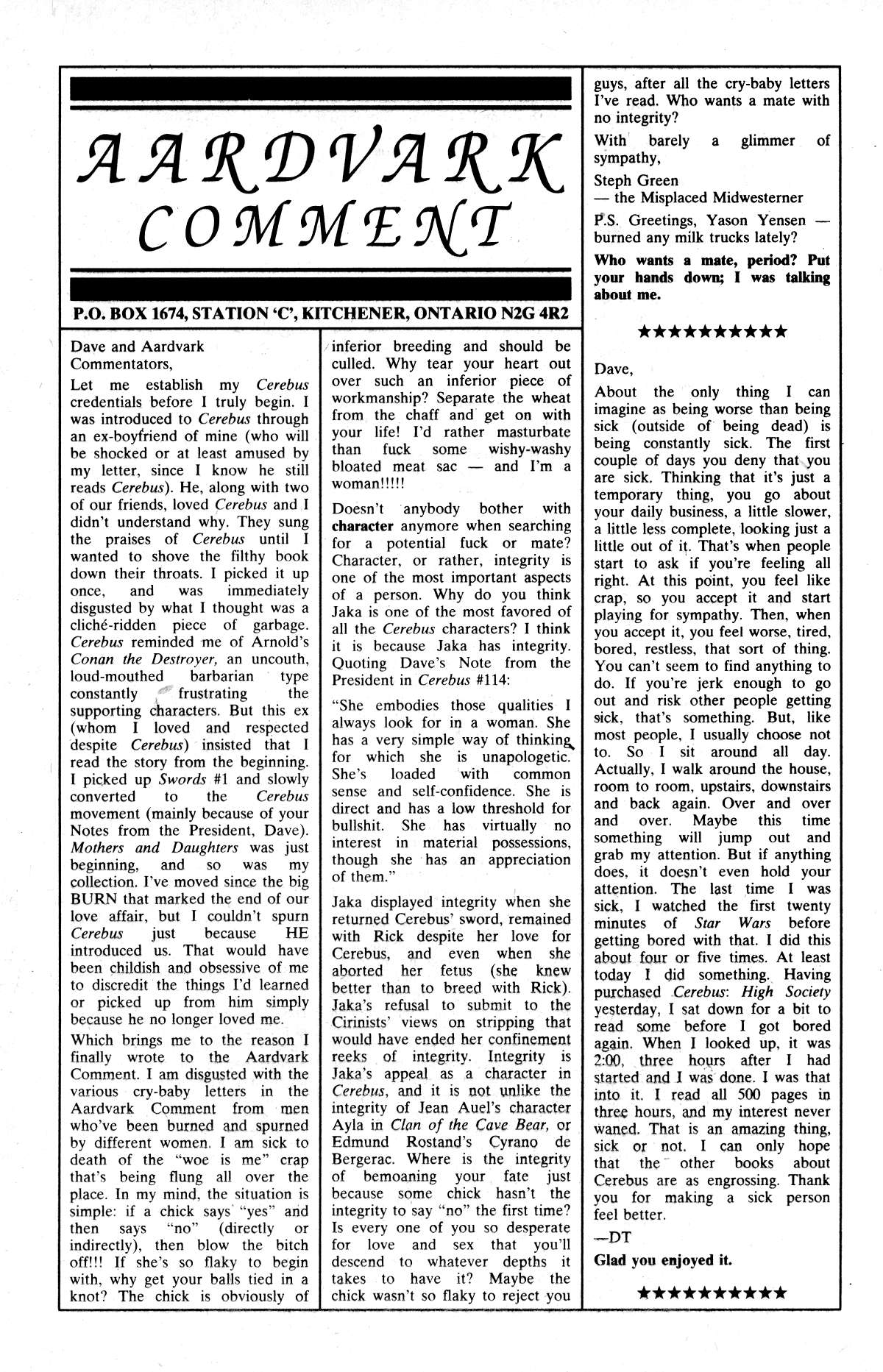 Read online Cerebus comic -  Issue #184 - 20