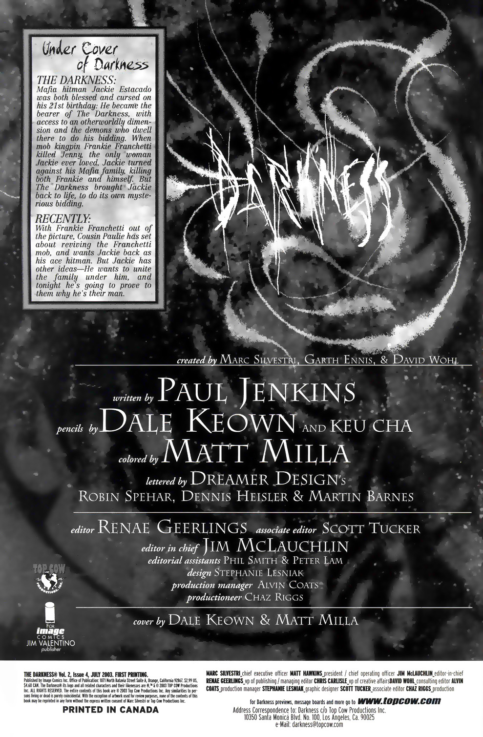Read online The Darkness (2002) comic -  Issue #4 - 2