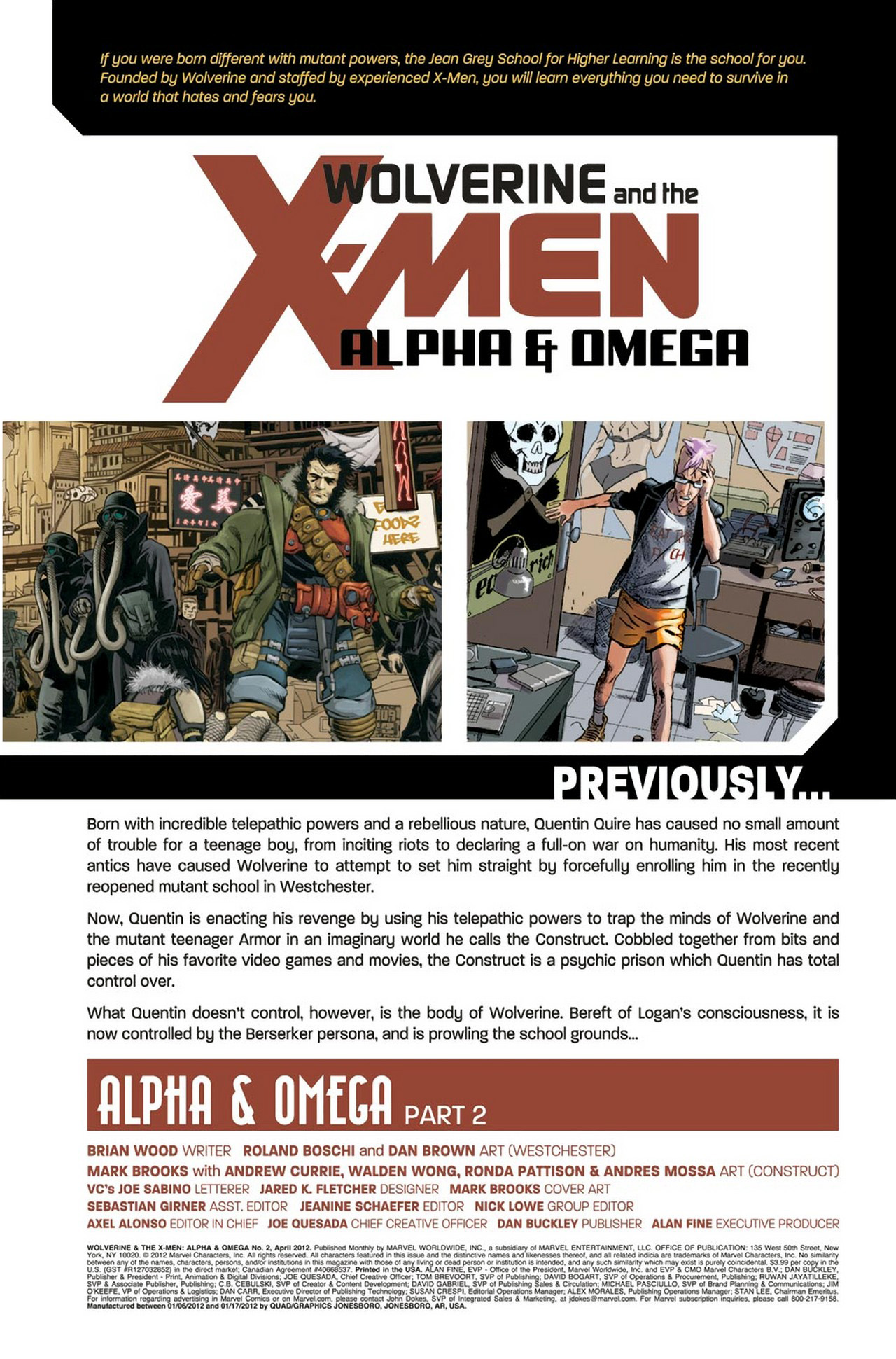 Read online Wolverine and the X-Men: Alpha & Omega comic -  Issue #2 - 2