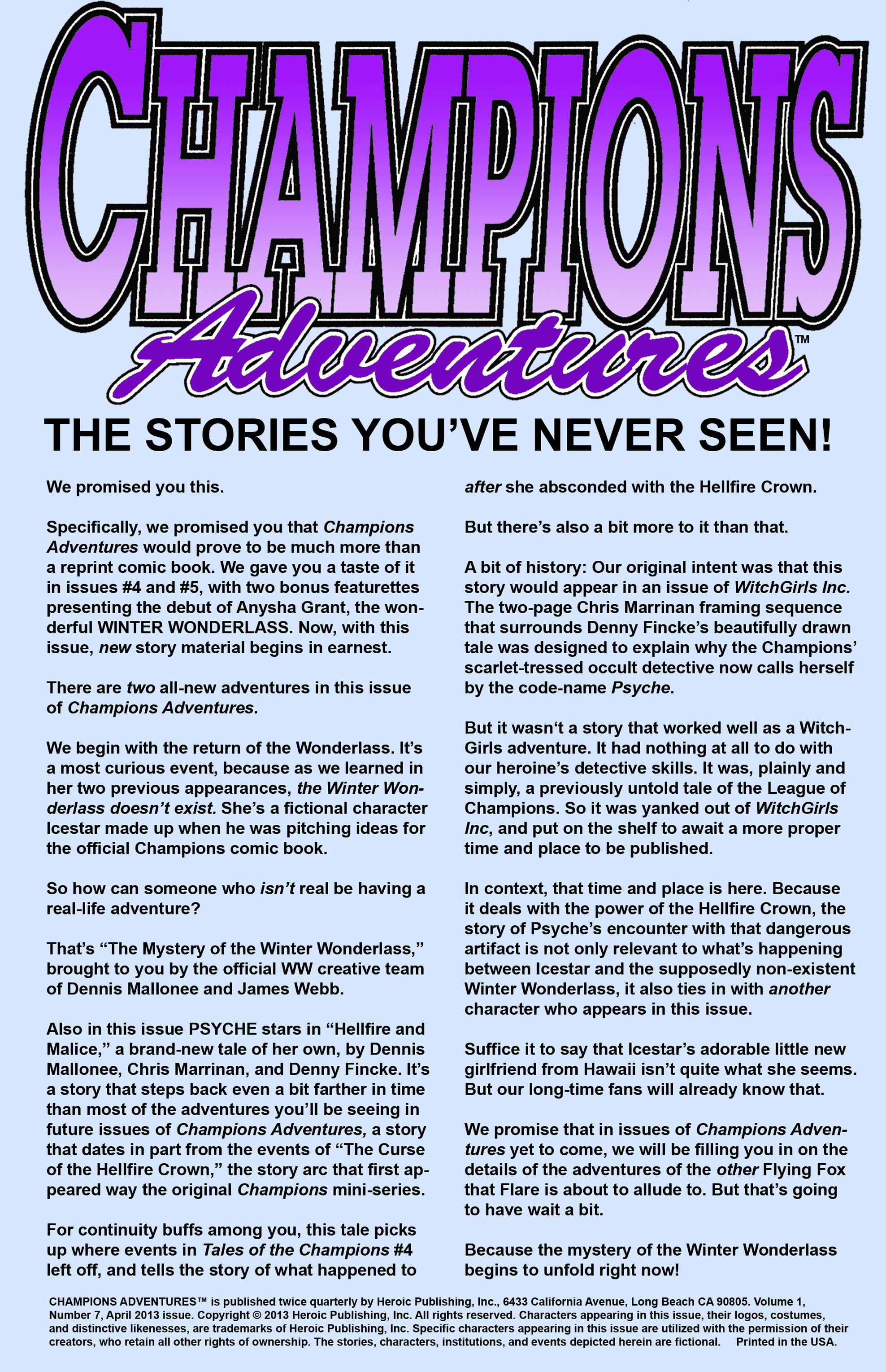 Read online Champions Adventures comic -  Issue #7 - 2
