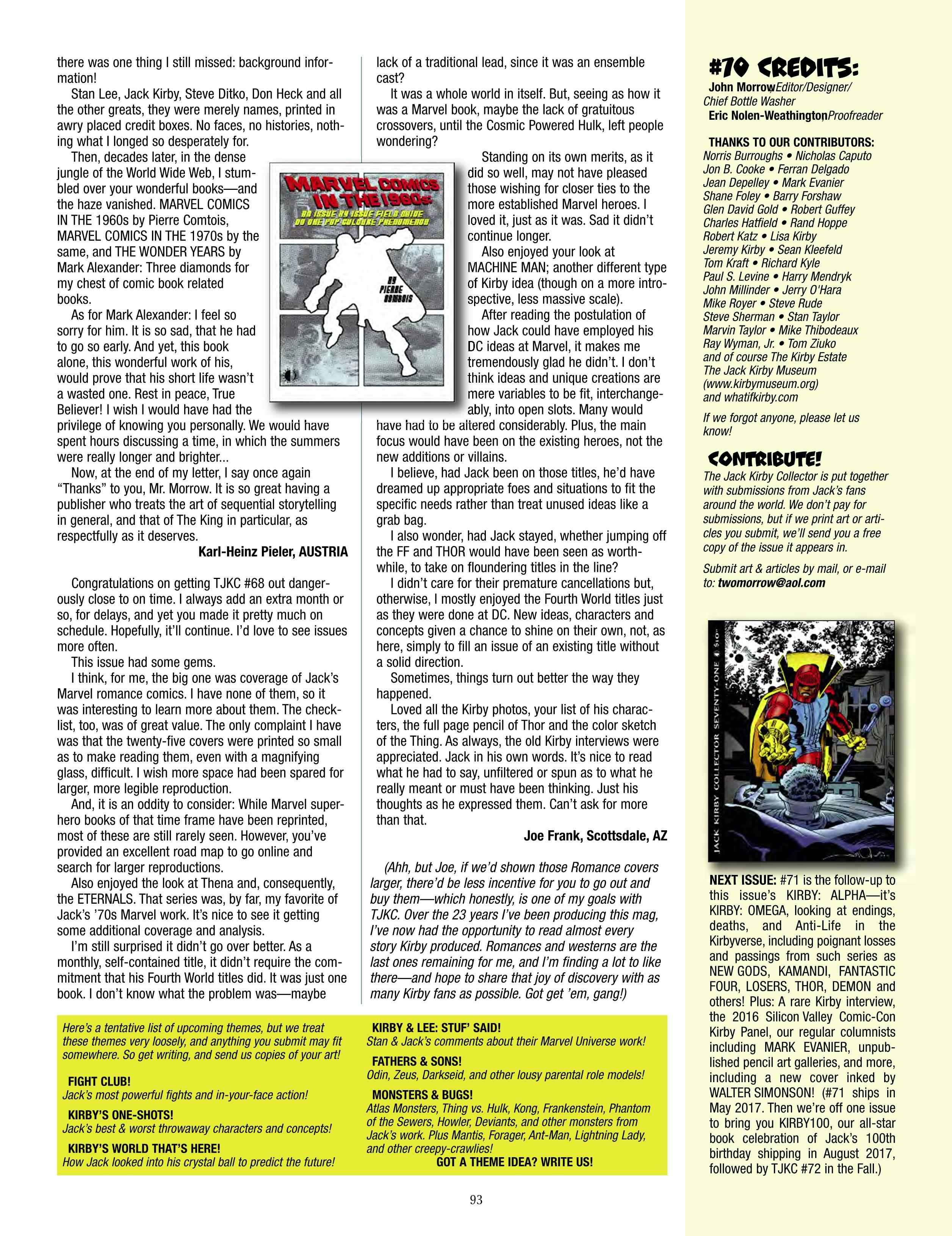 Read online The Jack Kirby Collector comic -  Issue #70 - 95