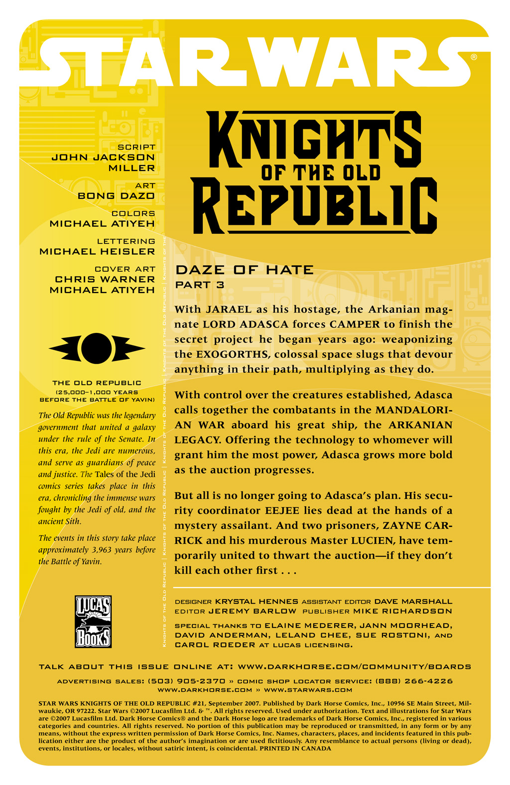 Read online Star Wars: Knights Of The Old Republic comic -  Issue #21 - 2