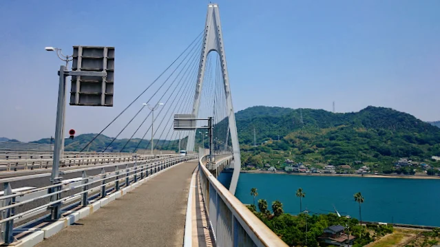 新尾道駅からスタートして尾道から渡船で向島へ。向島から今治までしまなみ海道を走るサイクリングコース