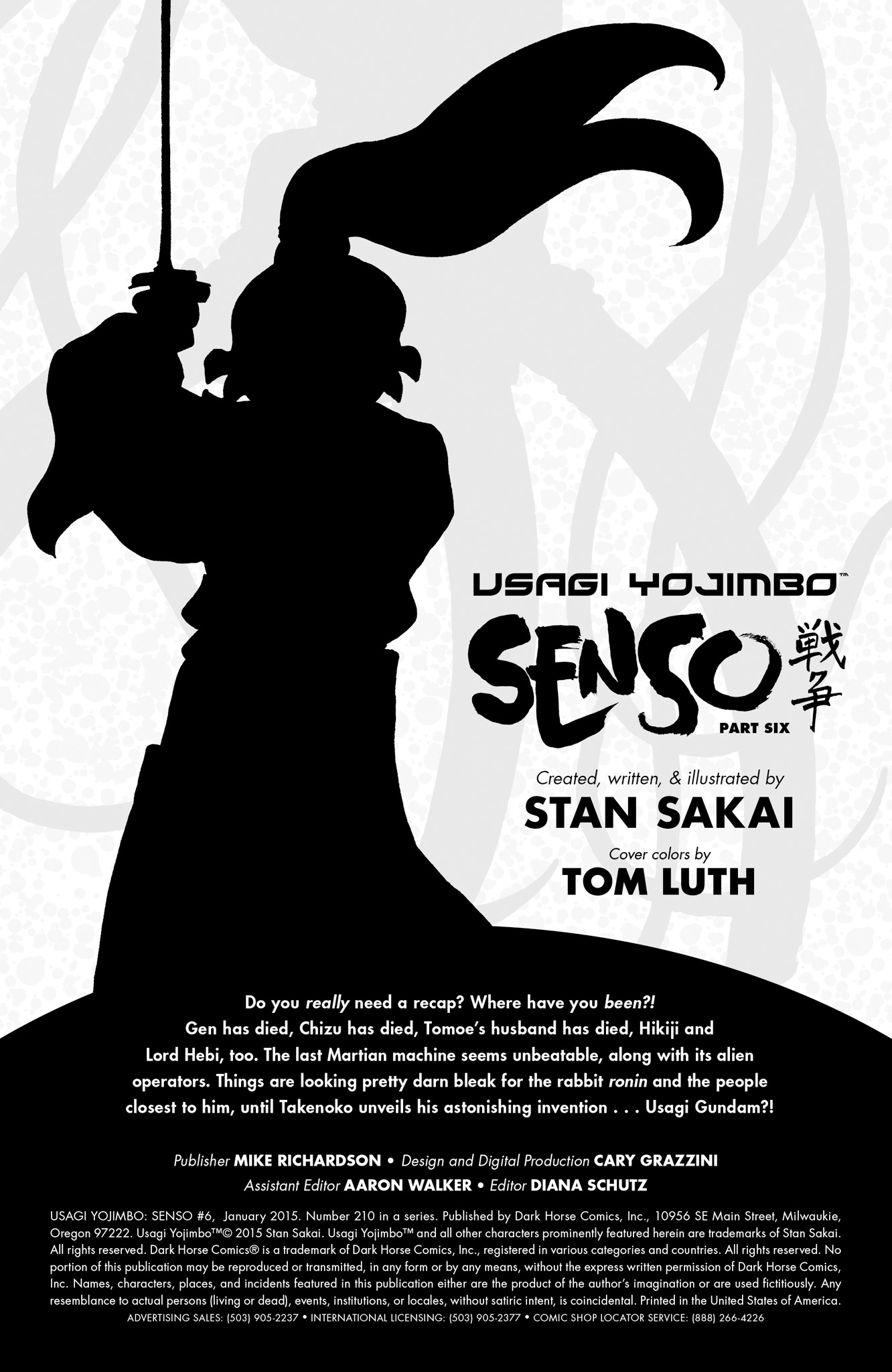 Read online Usagi Yojimbo: Senso comic -  Issue #6 - 2