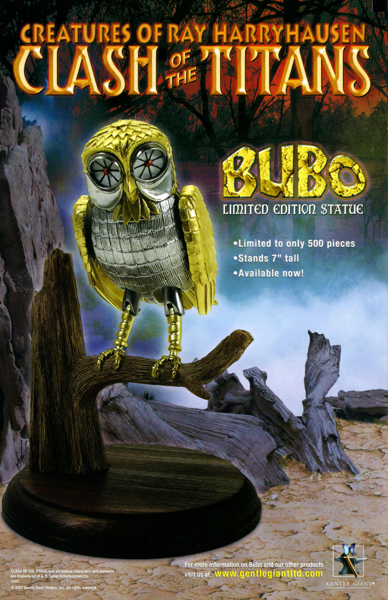 Get Your Own Life-Size CLASH OF THE TITANS Bubo the Owl Figure