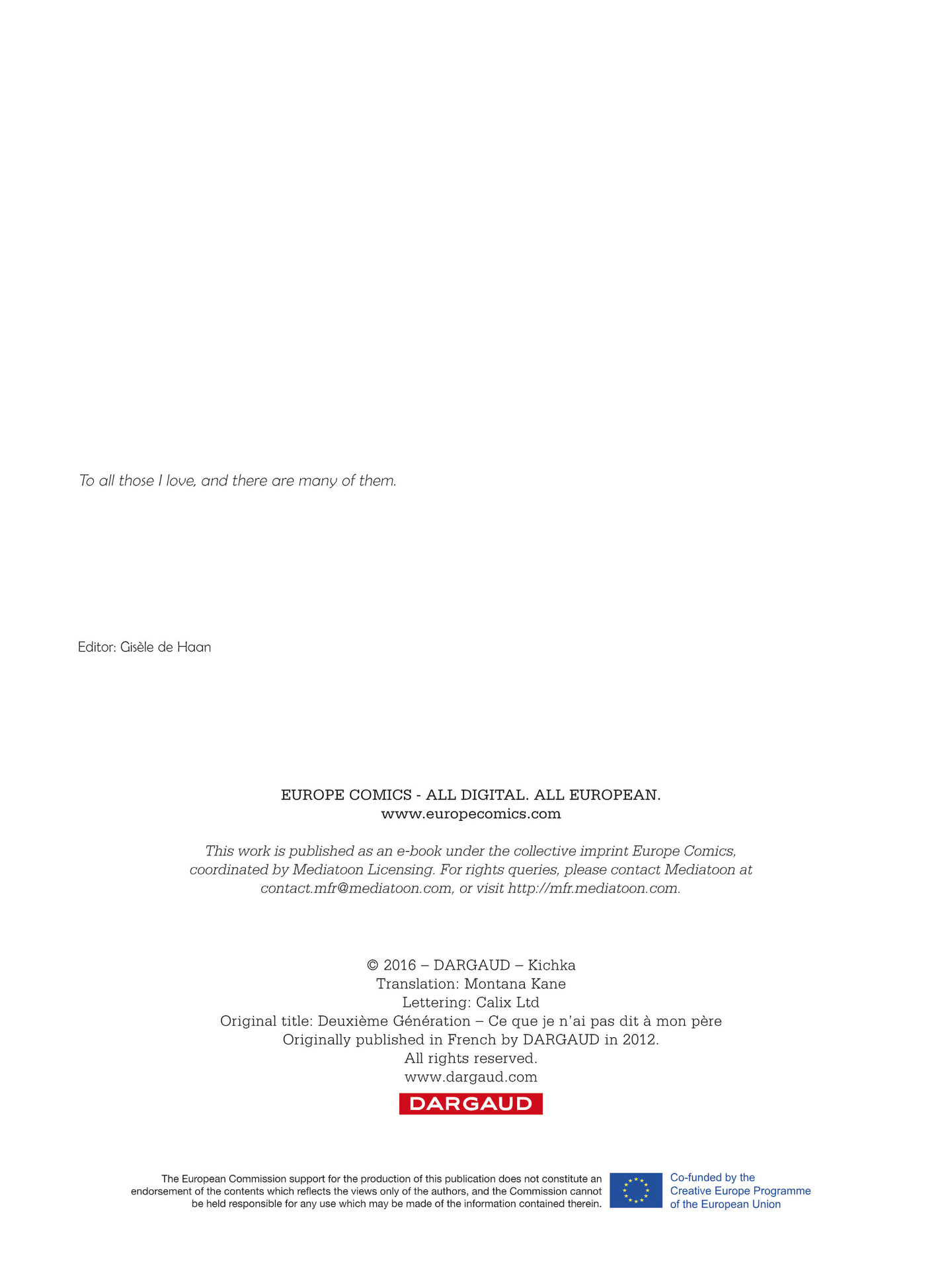 Read online Second Generation - The Things I Didn't Tell My Father comic -  Issue # Full - 101