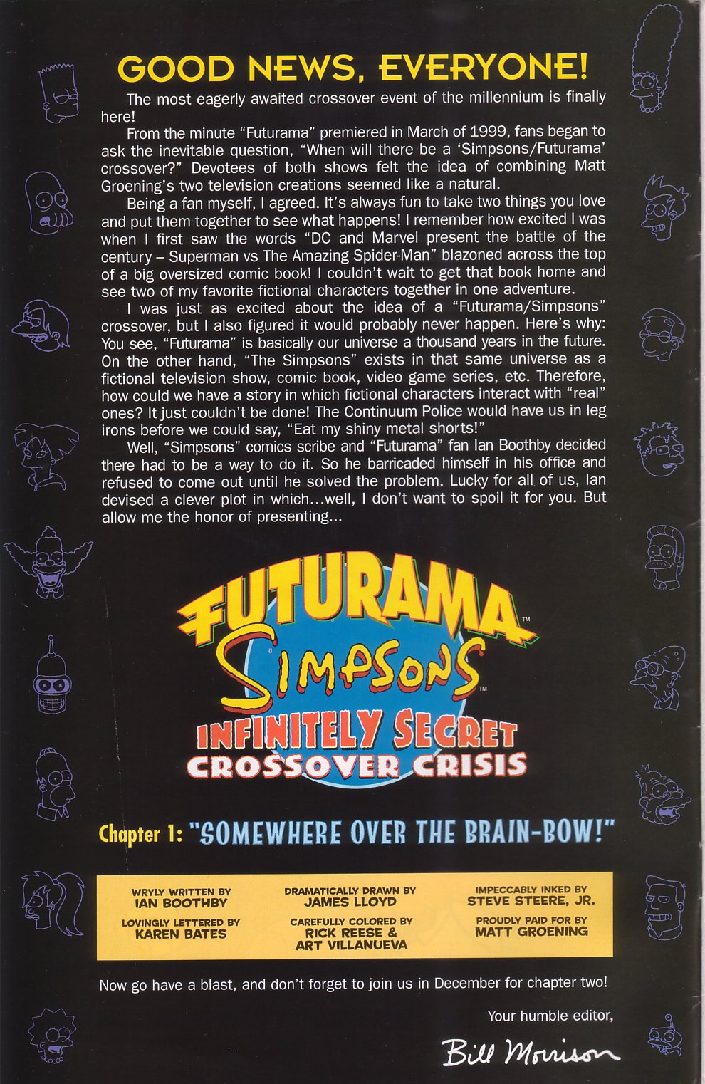 Read online The Futurama/Simpsons Infinitely Secret Crossover Crisis comic -  Issue #1 - 2